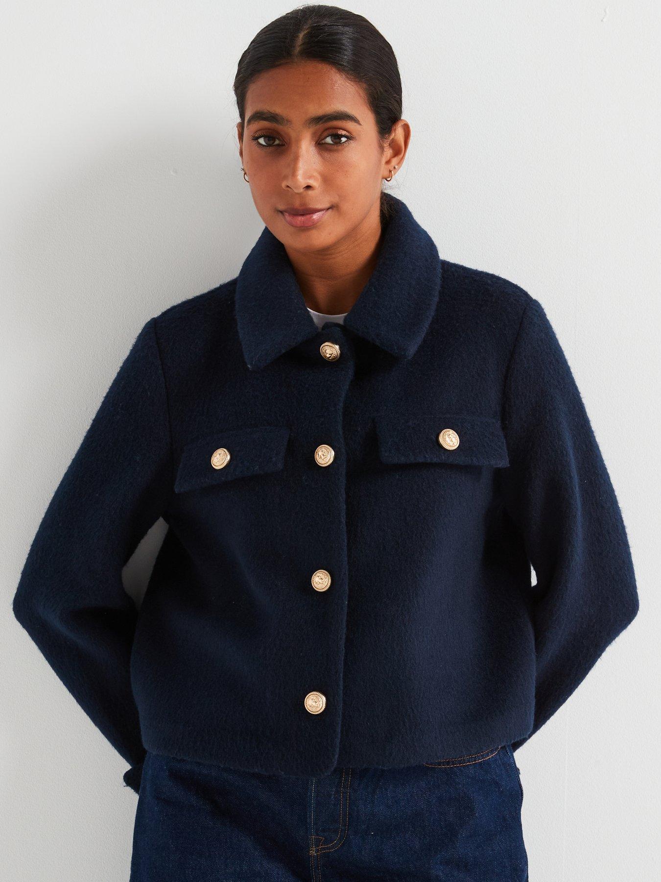 Image 5 of 6 of Vero Moda Short Button Detail Jacket - Navy