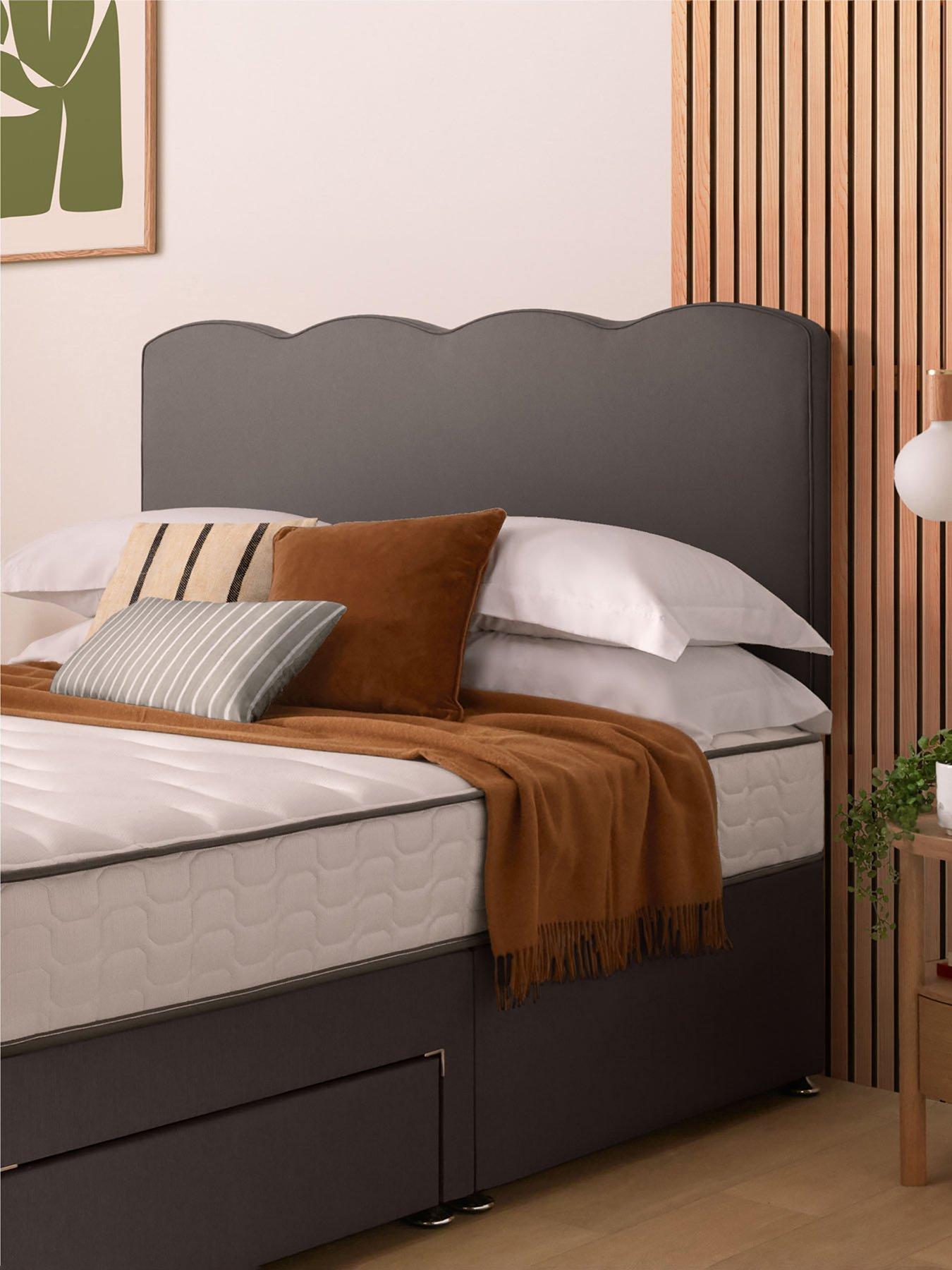 Product photograph of Silentnight Wave Headboard - Woven - Slate Grey from very.co.uk