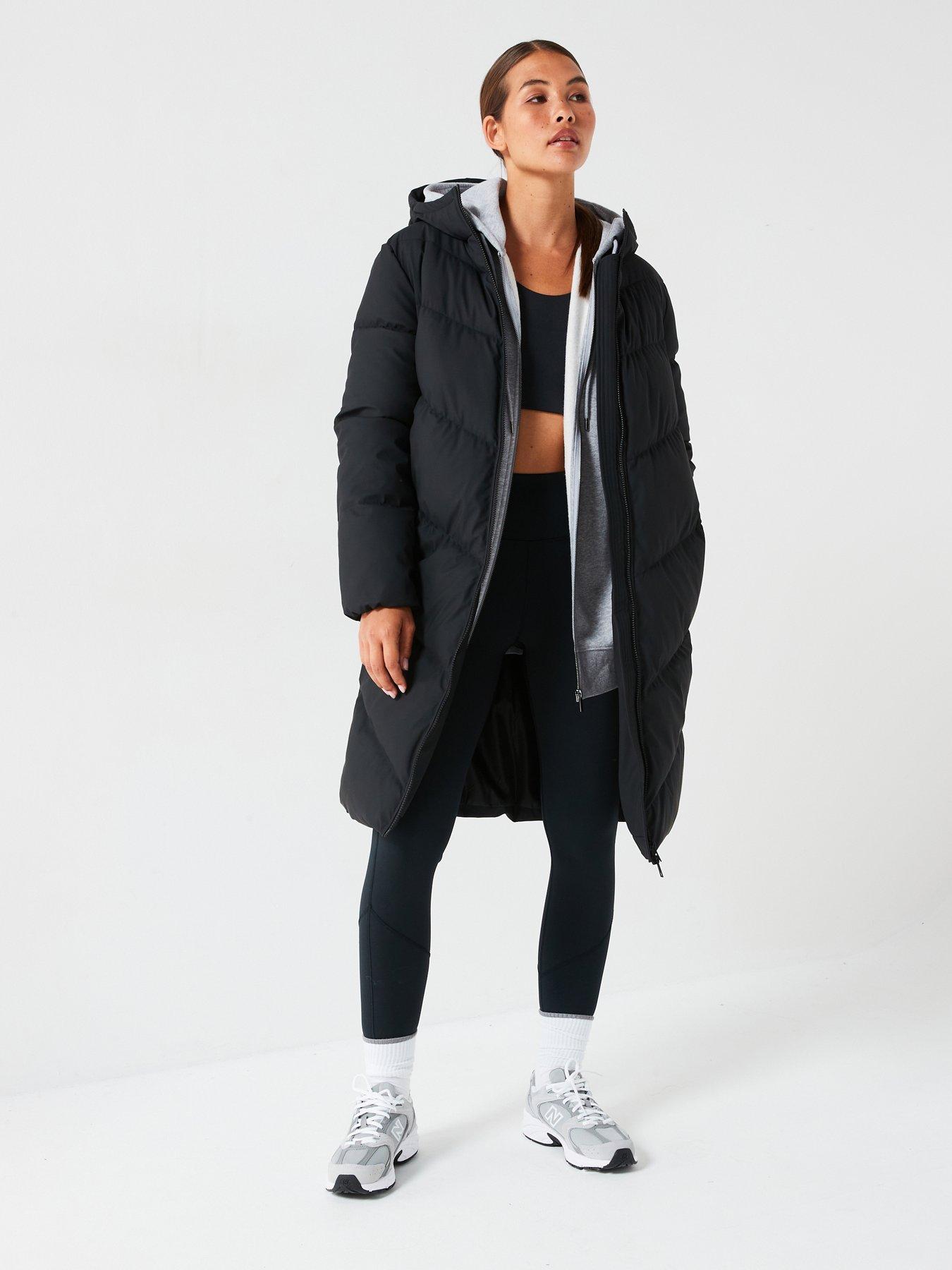 Padded Longline Coat Black