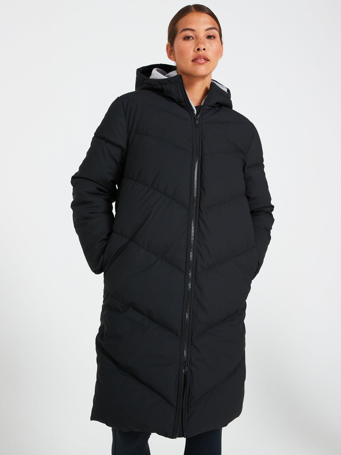 Padded Longline Coat Black