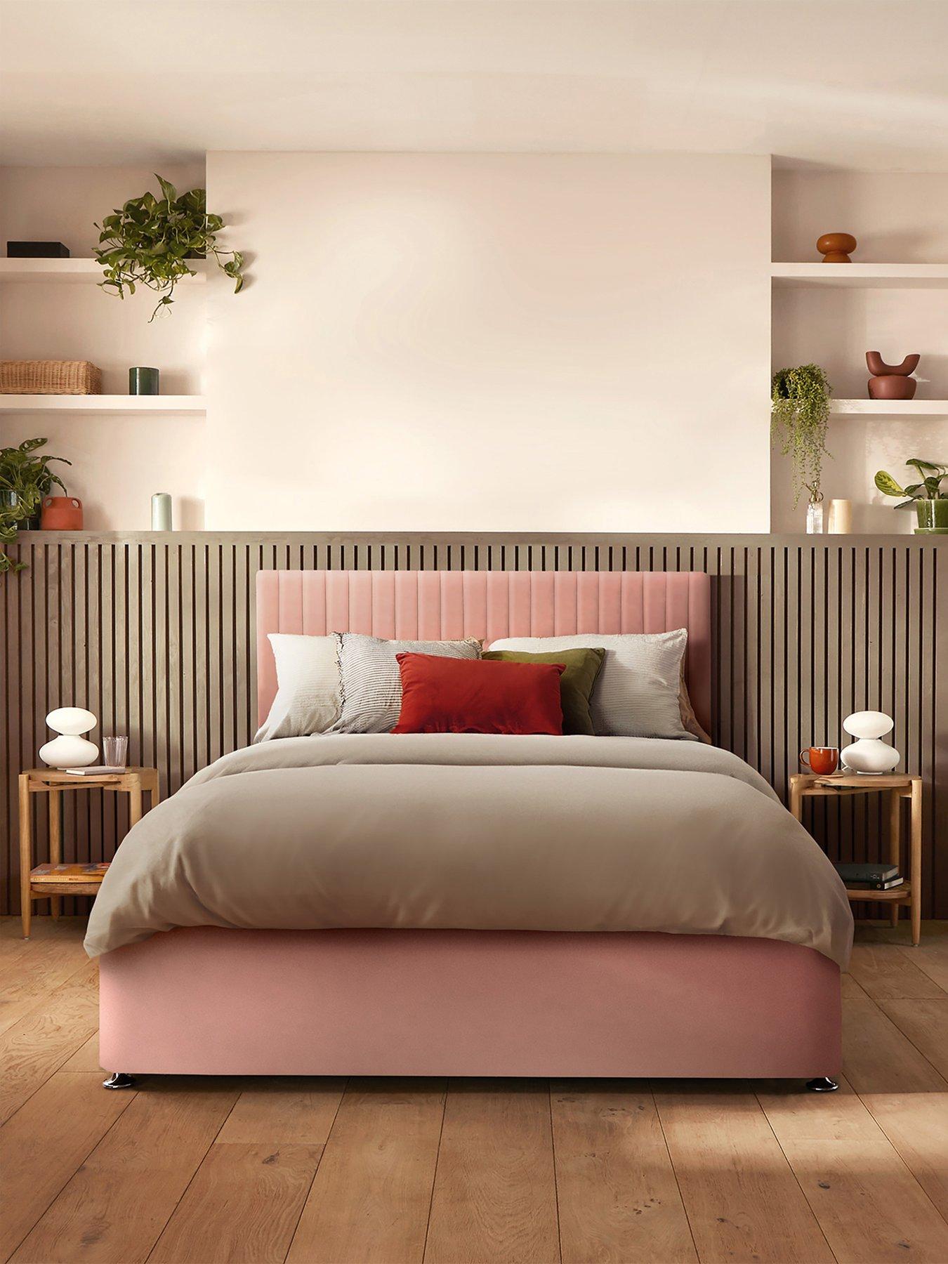 Product photograph of Silentnight Dusk Headboard - Velvet - Blush from very.co.uk