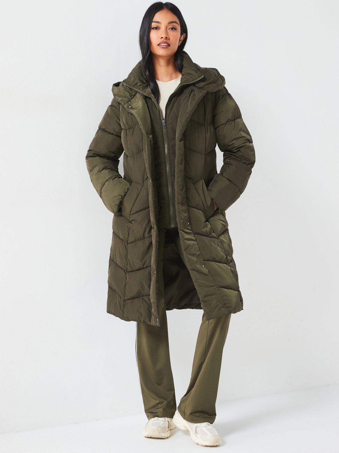 Olive padded coat on sale