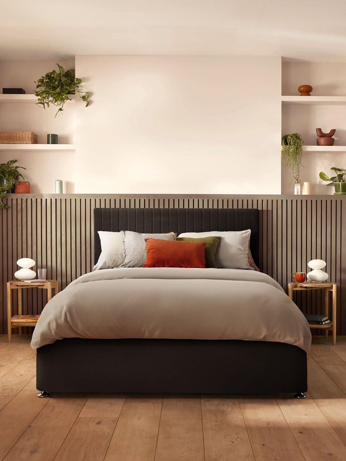 Product photograph of Silentnight Dusk Headboard - Woven - Ebony from very.co.uk