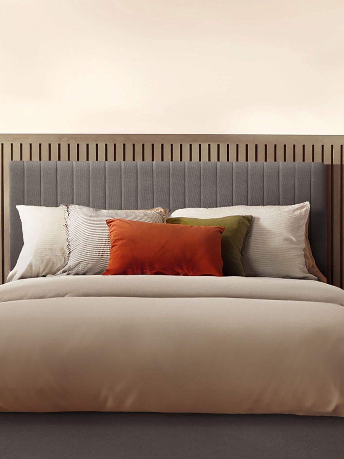 Product photograph of Silentnight Dusk Headboard - Woven - Slate Grey from very.co.uk