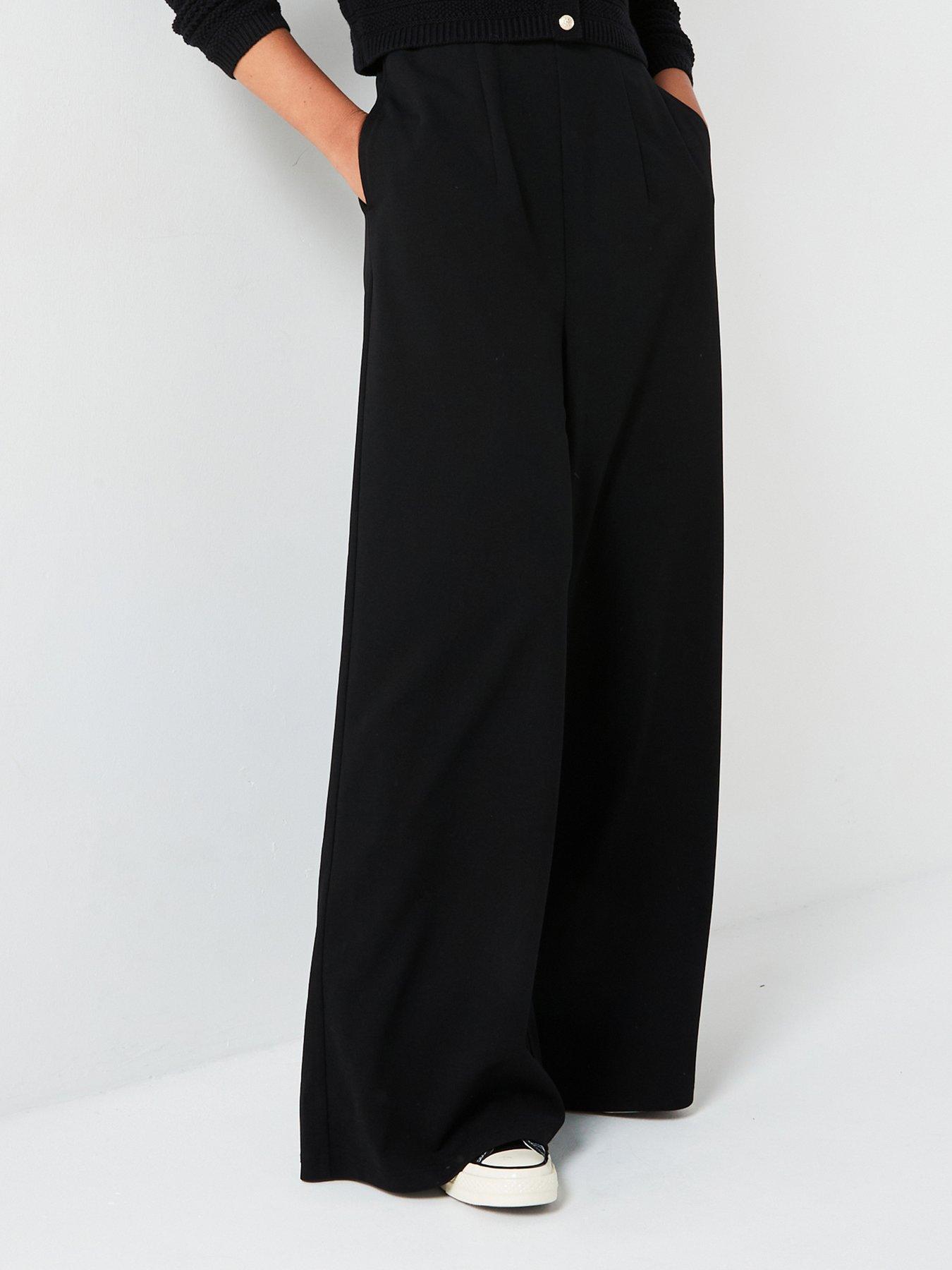 undefined Wide Leg Trousers - Black