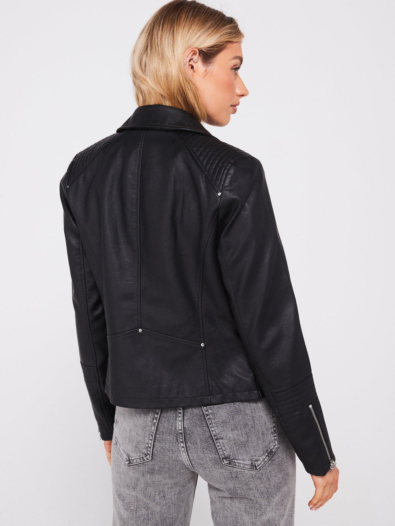 Giacca In Pelle Sintetica ONLY ONLGEMMA - Maniche Lunghe, Colore Nero, 100% Viscosa