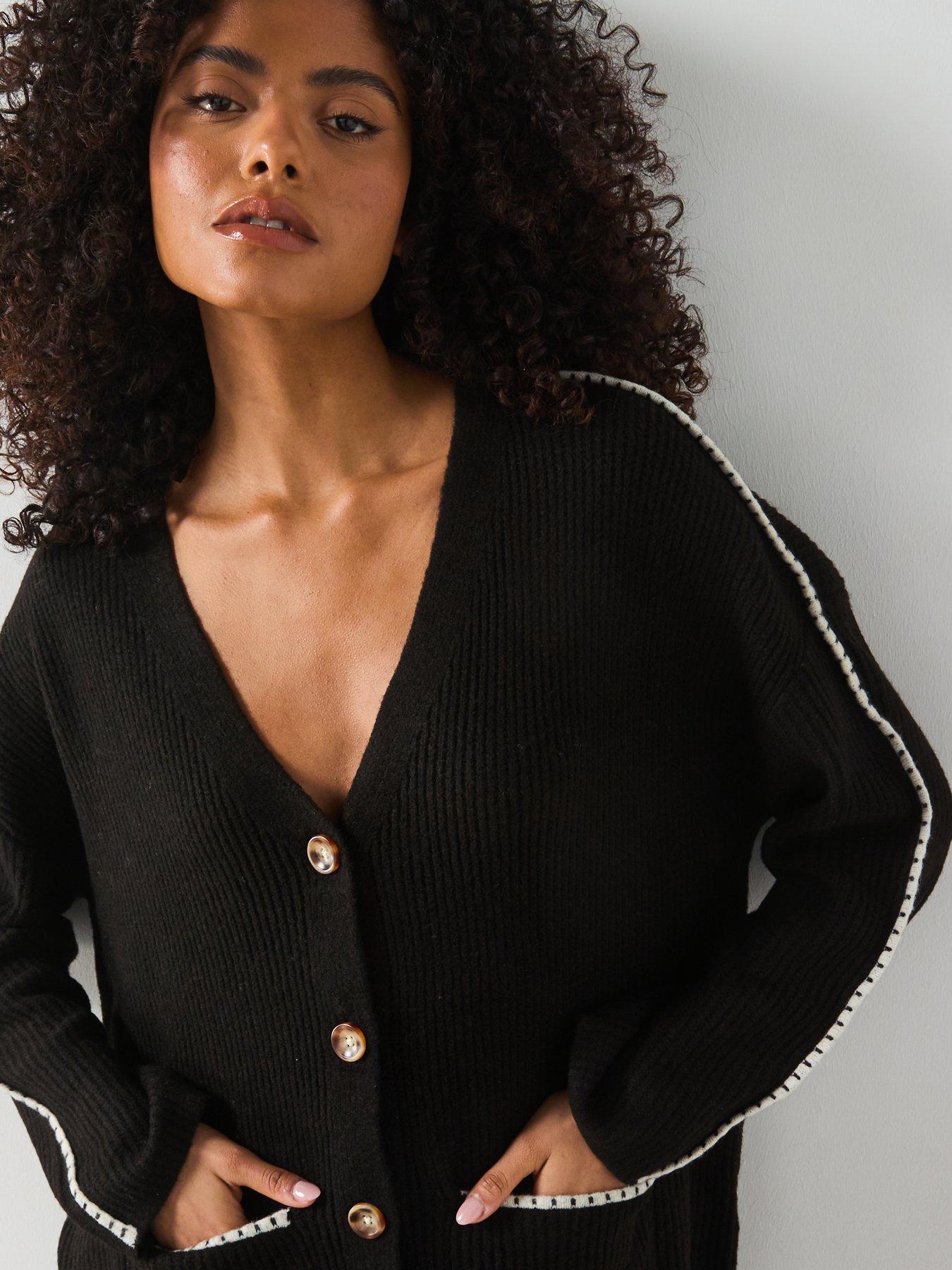 Image 4 of 6 of Vero Moda Zora Long Sleeve V-Neck Cardigan - Brown
