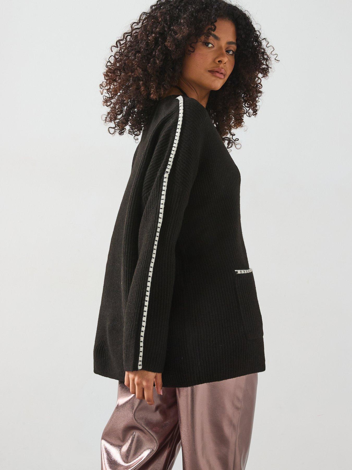 Image 6 of 6 of Vero Moda Zora Long Sleeve V-Neck Cardigan - Brown