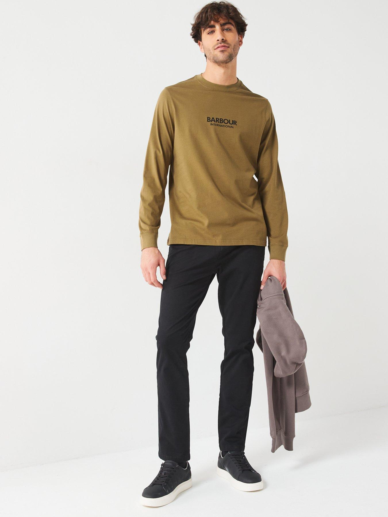 Image 3 of 5 of Barbour International Exclusive - Mapped Long Sleeve Regular Fit T-shirt - Khaki