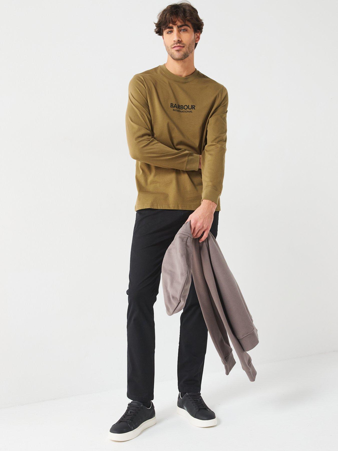 Image 4 of 5 of Barbour International Exclusive - Mapped Long Sleeve Regular Fit T-shirt - Khaki