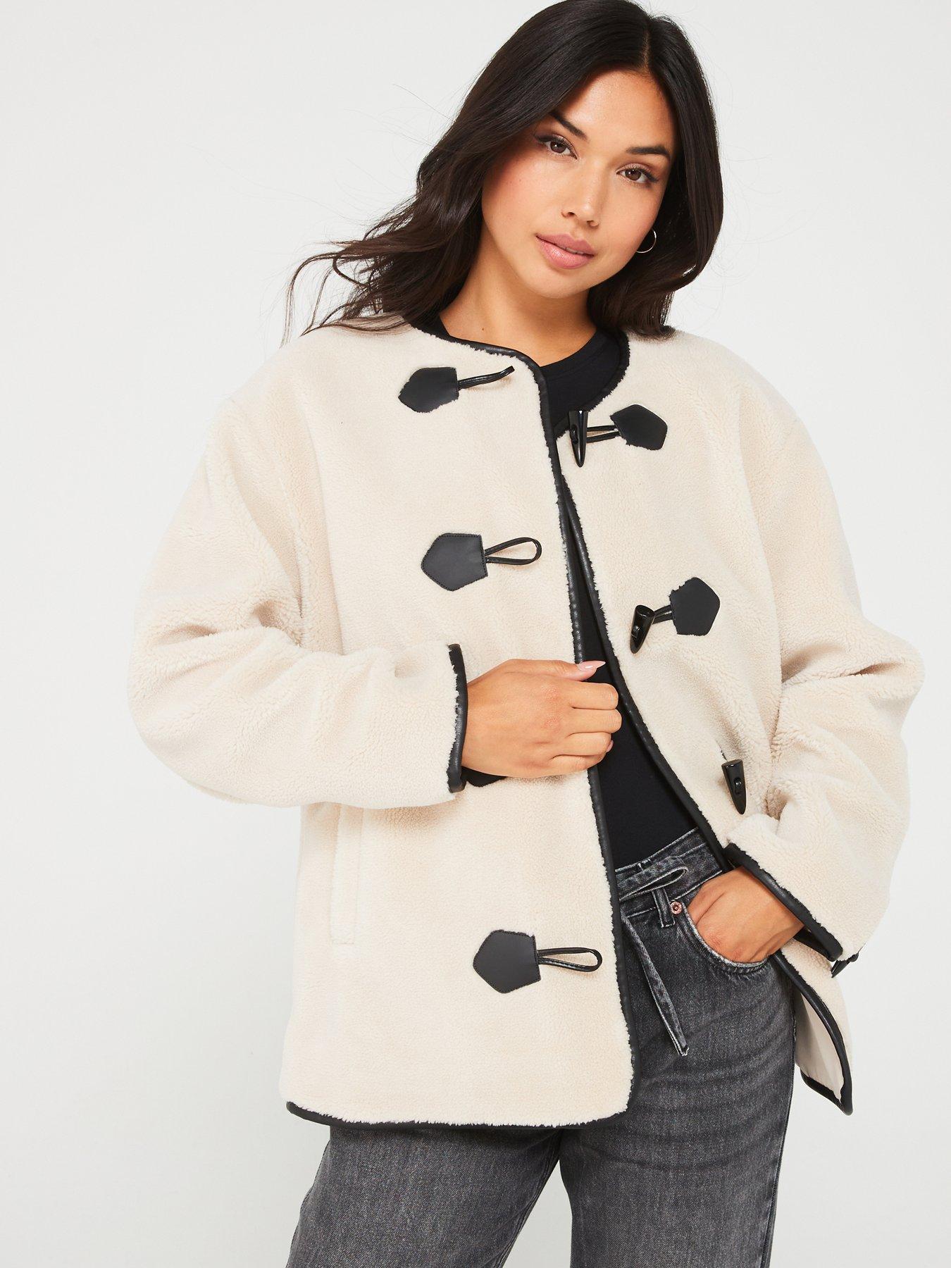 Only Faux Fur Duffle Coat - Cream | Very