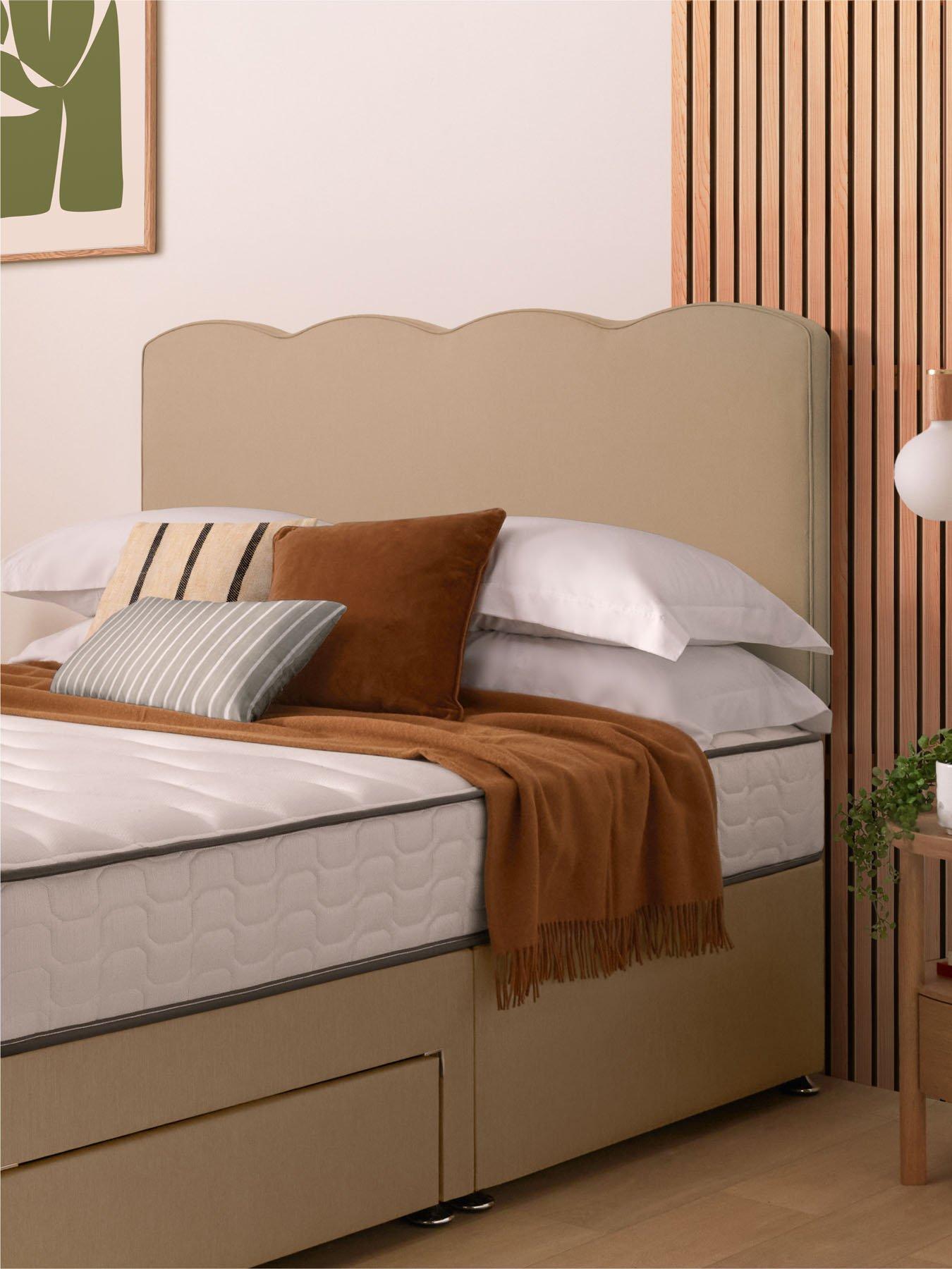 Product photograph of Silentnight Wave Headboard - Sandstone from very.co.uk