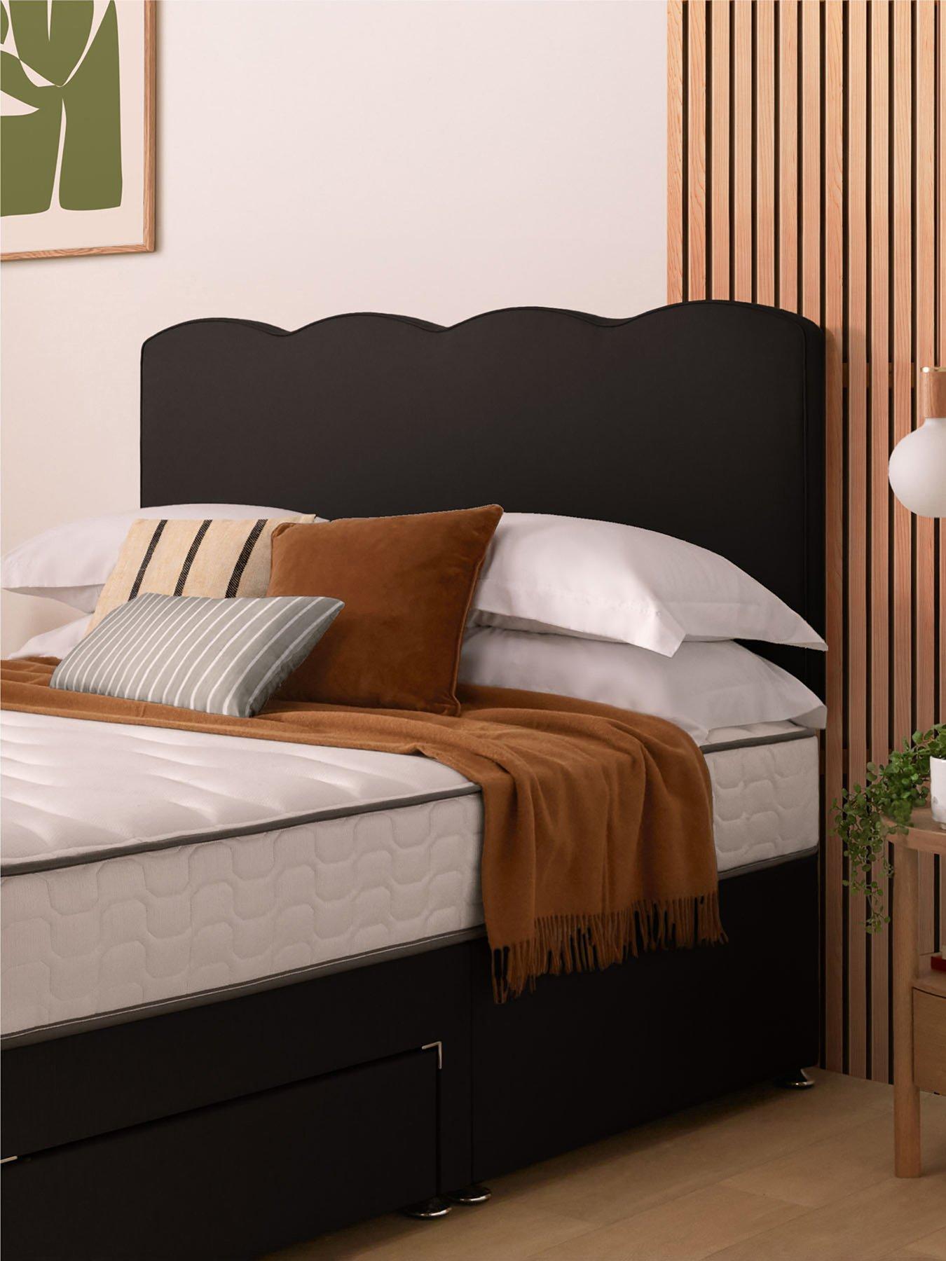 Product photograph of Silentnight Wave Headboard - Ebony from very.co.uk