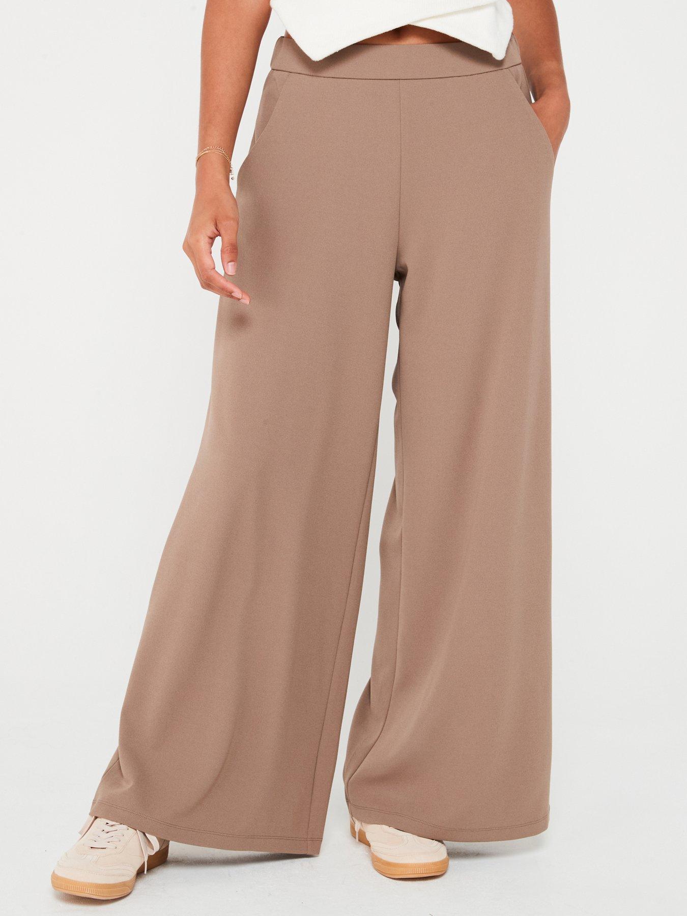 undefined Wide Leg Flowy Trousers - Grey