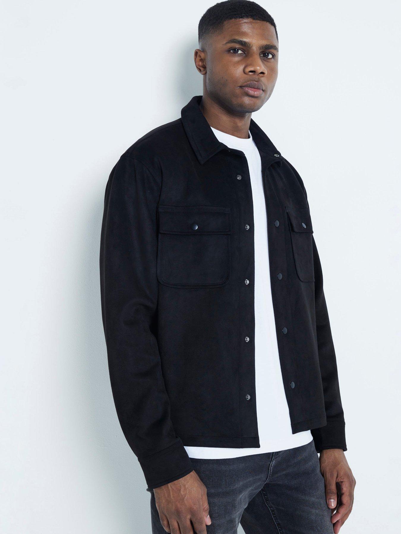 undefined Suede Overshirt - Black
