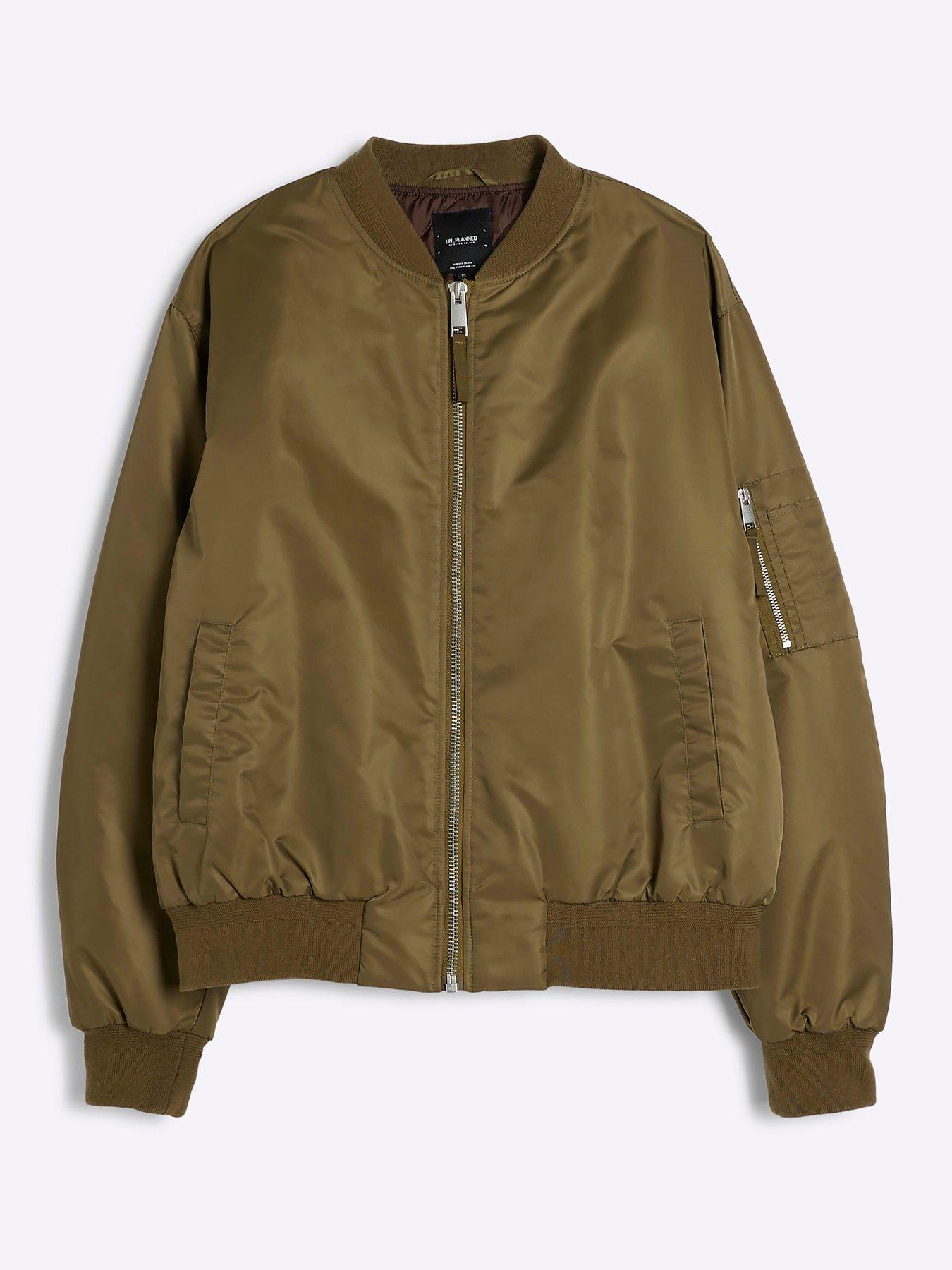 River island bomber jacket khaki online