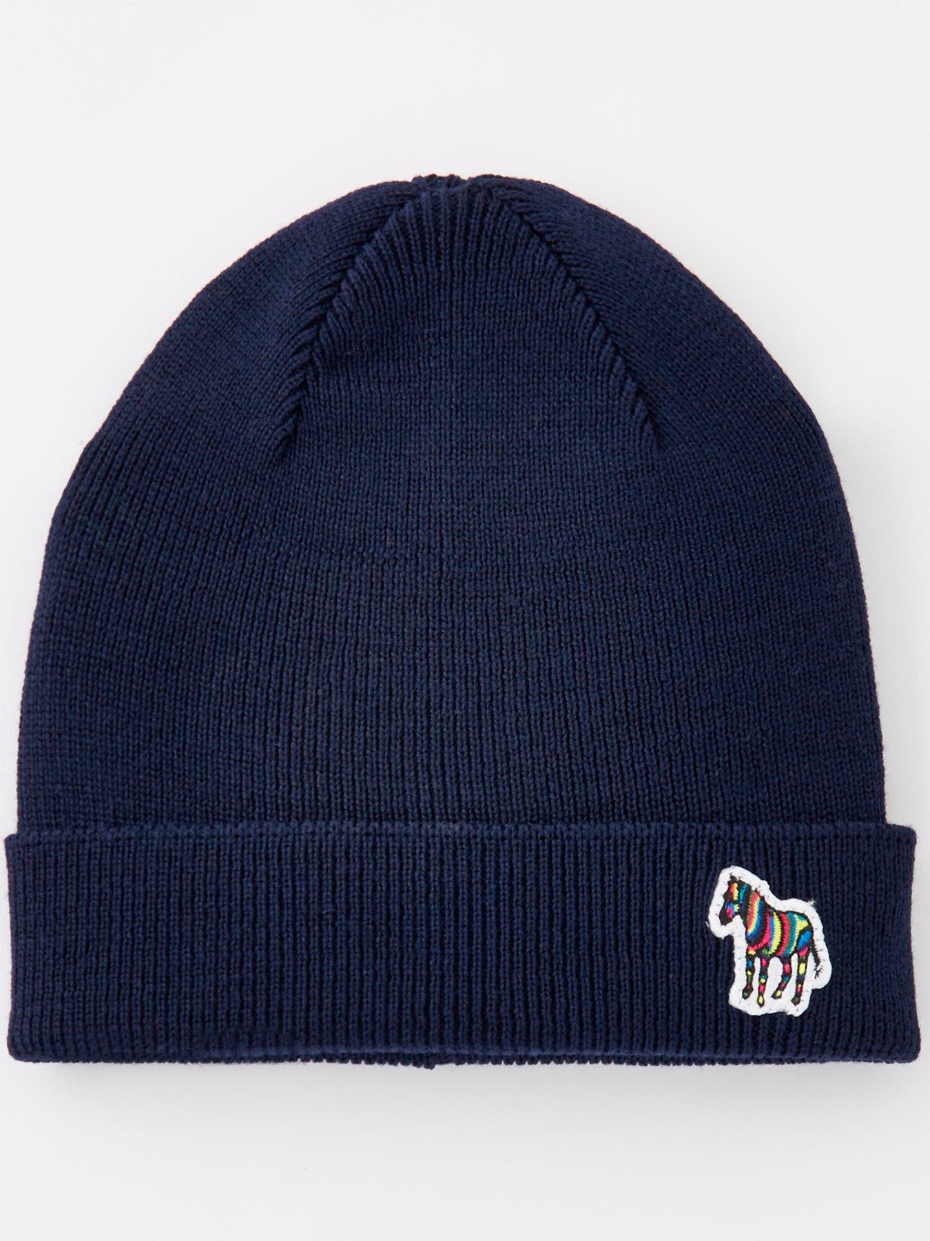 undefined Zebra Beanie Hat - Navy