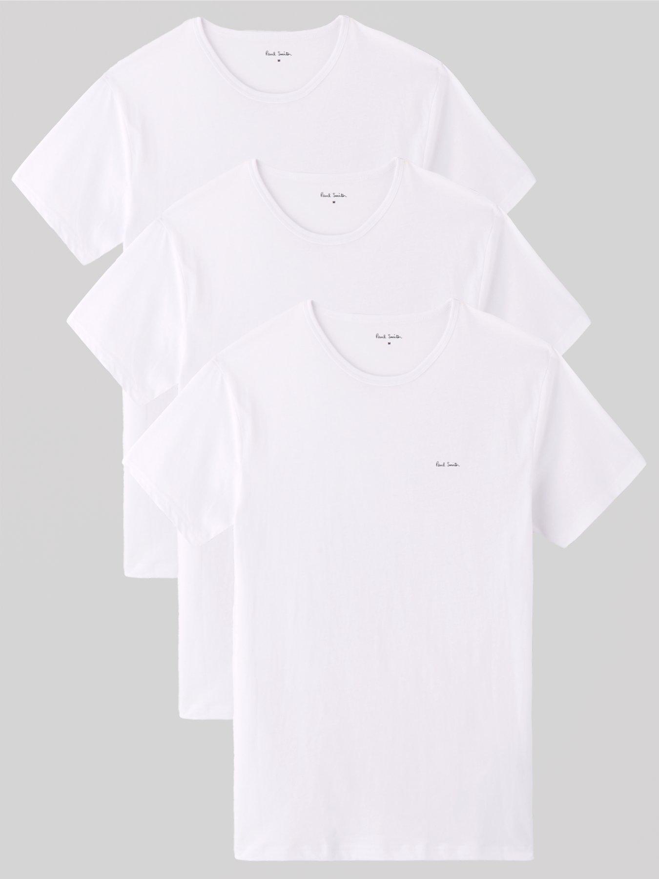 undefined 3 Pack Left Chest T-Shirts - White