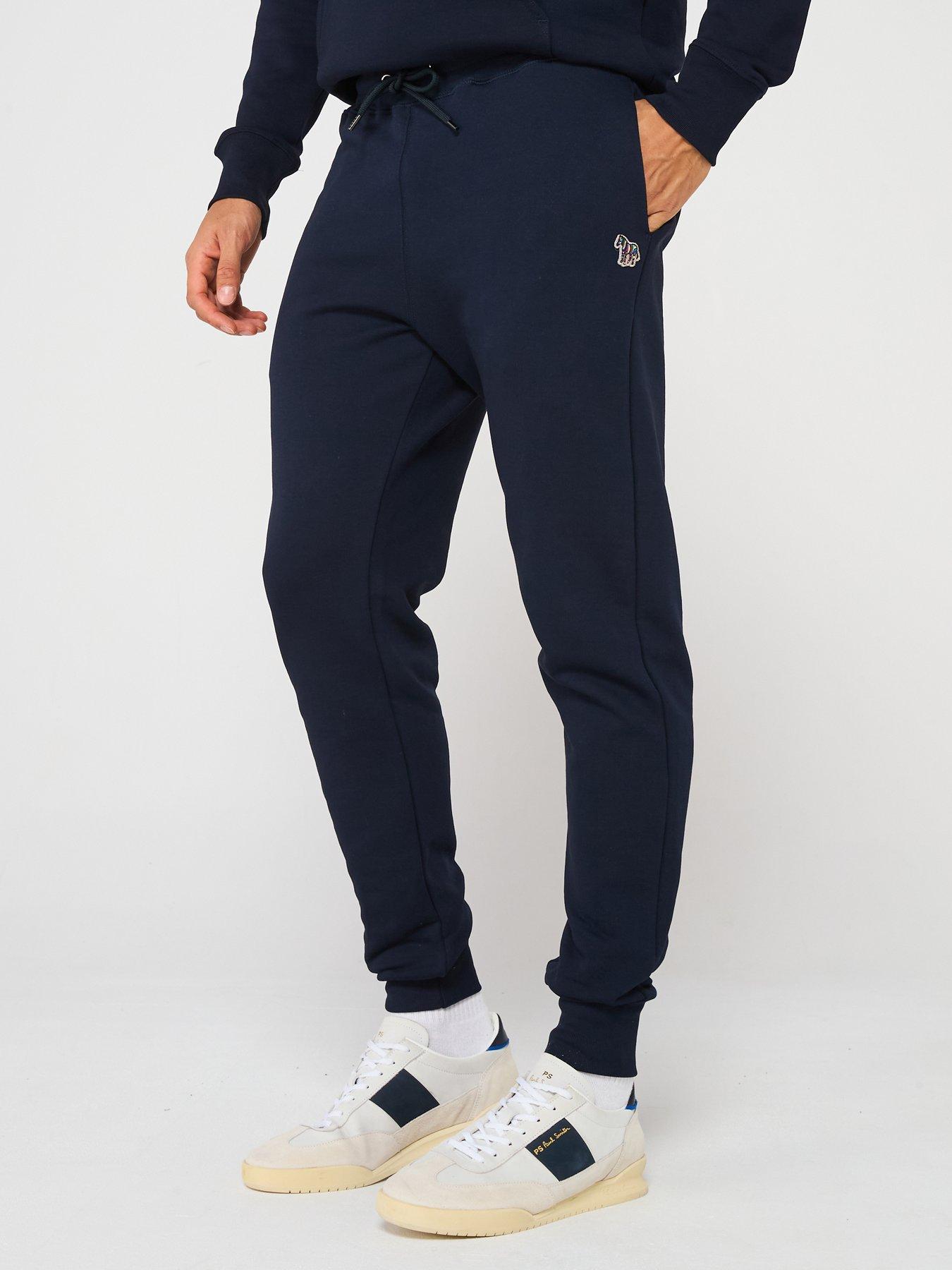 undefined Slim Fit Zebra Cuff Joggers - Blue