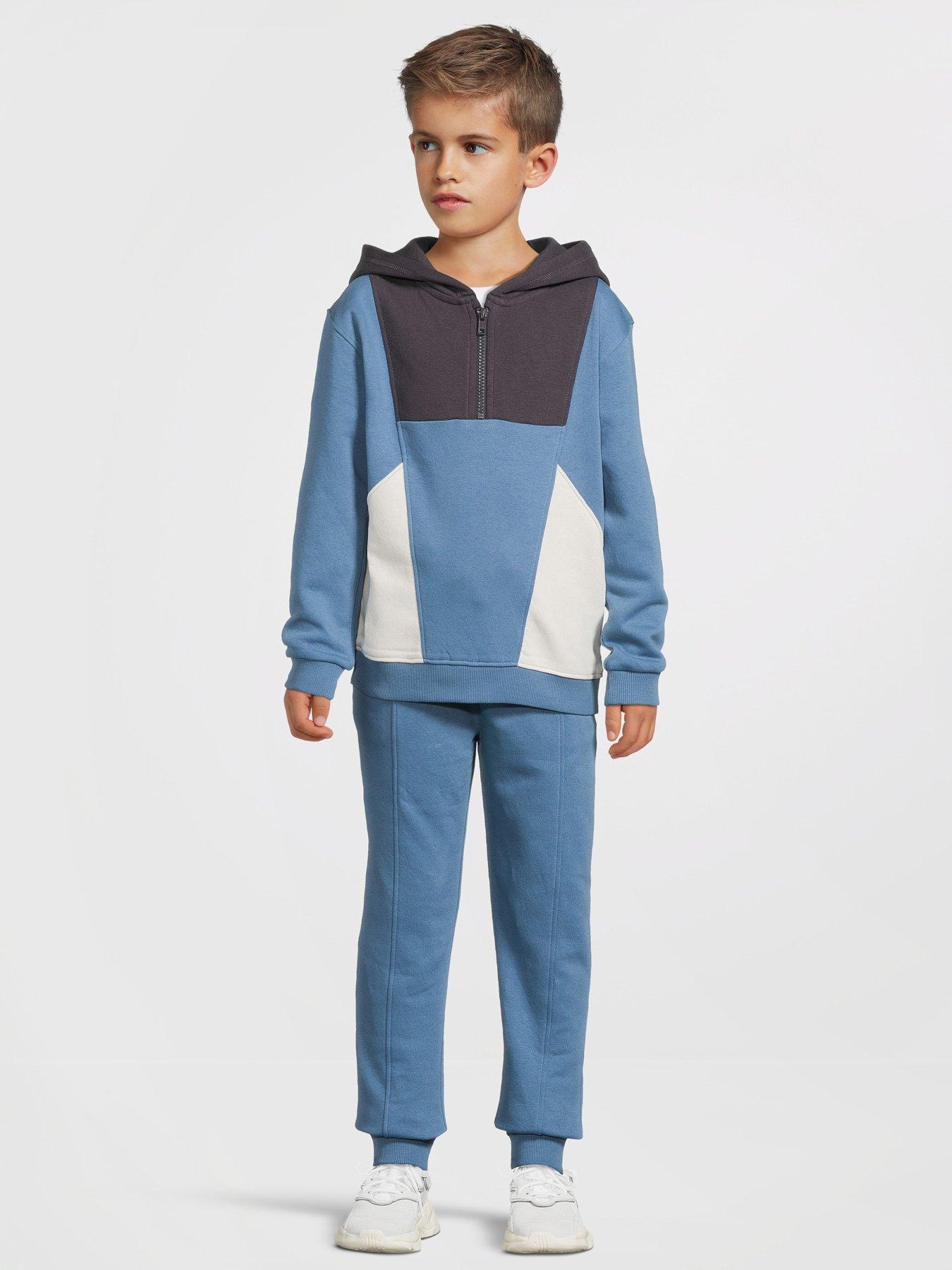 undefined Boys Cut And Sew Hoodie And Jog Set - Multi