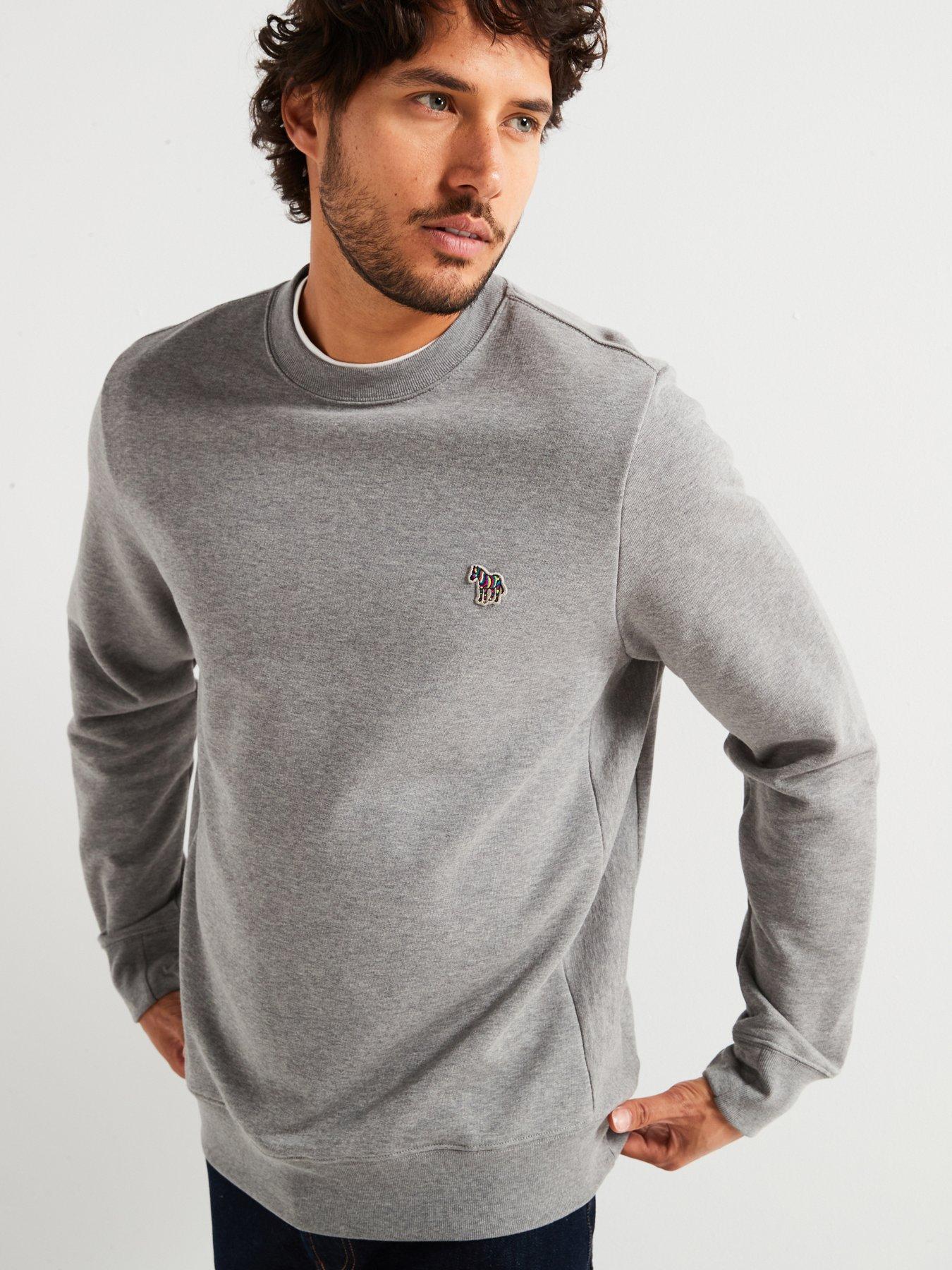 undefined Regular Fit Zebra Crew Sweatshirt - Grey