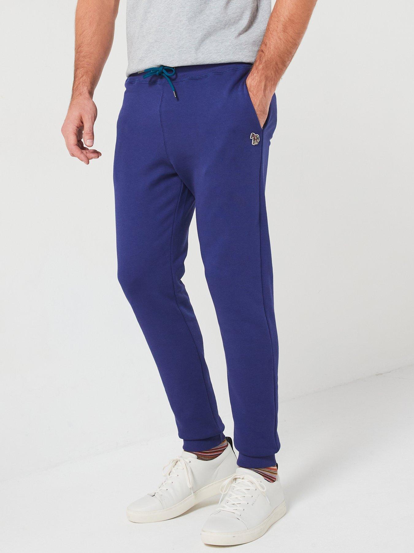 undefined Slim Fit Zebra Cuff Joggers - Blue
