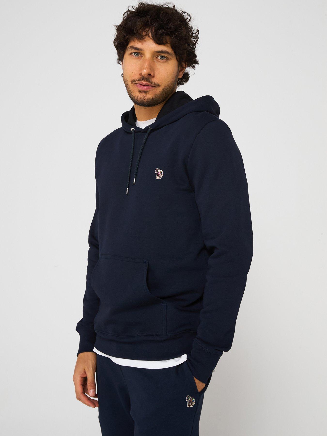 undefined Regular Fit Zebra Hoodie - Navy
