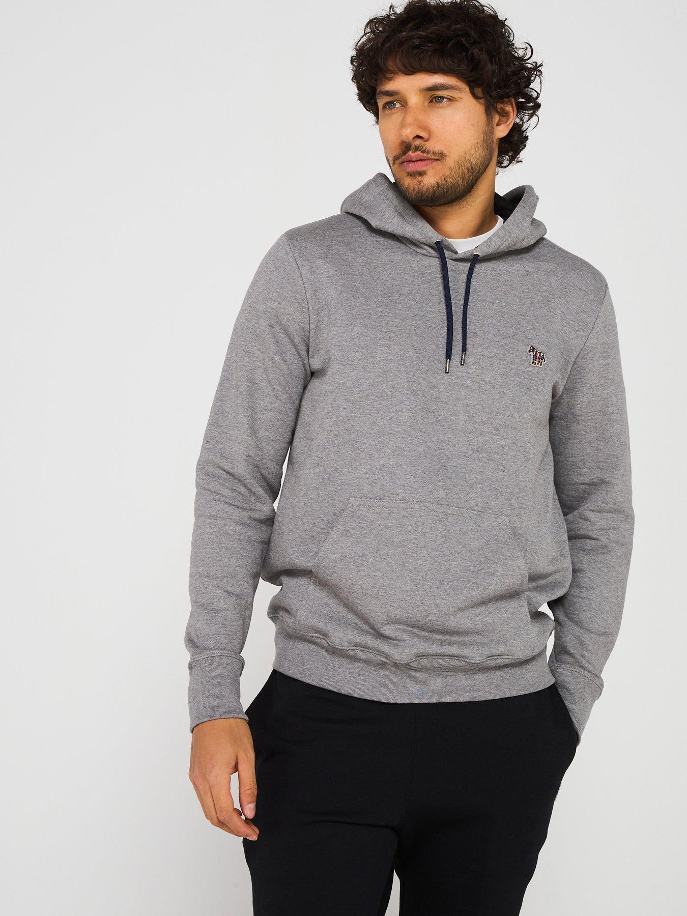 undefined Regular Fit Zebra Hoodie - Grey