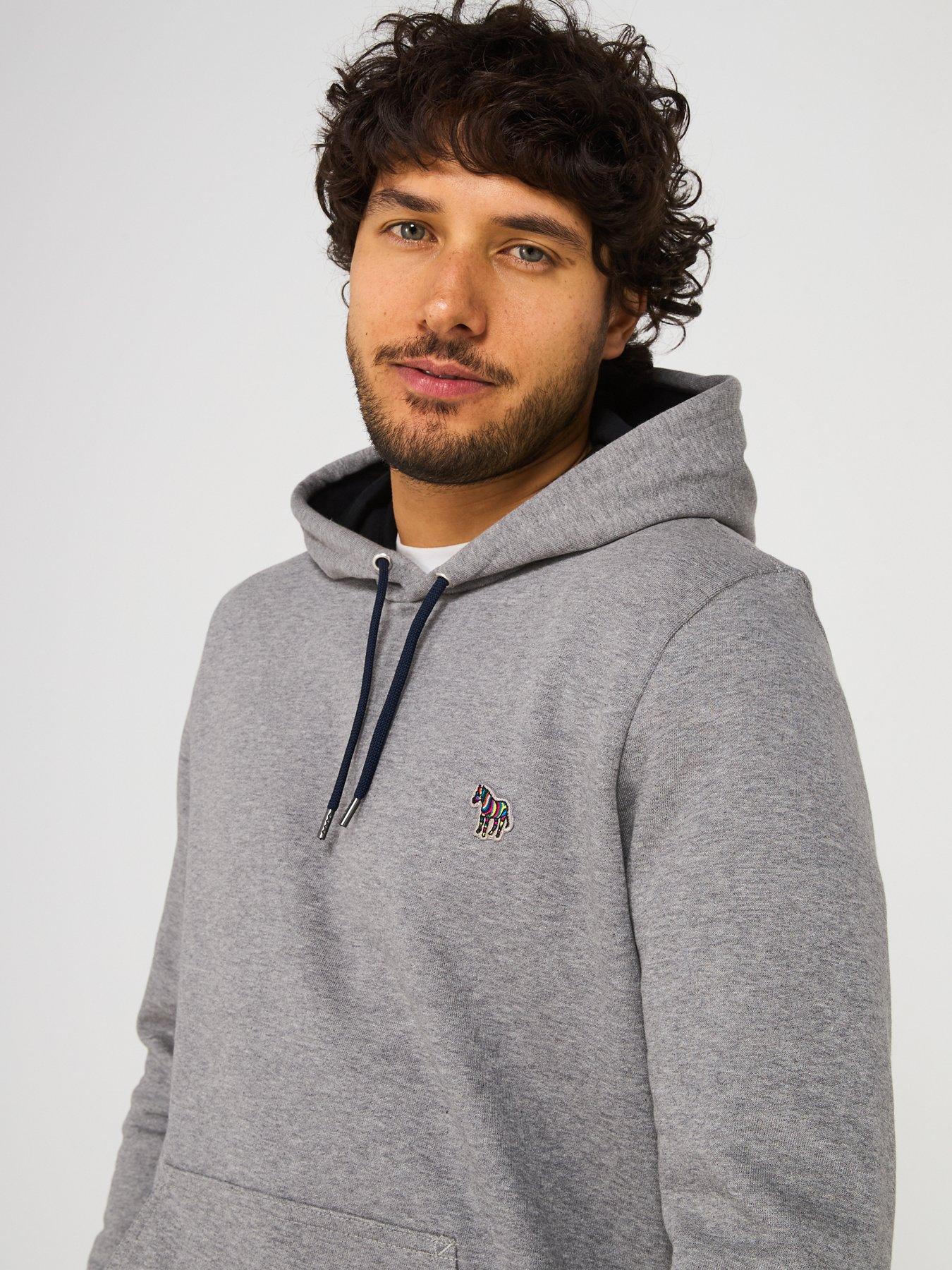 小物 Paul smith Mat Black/silver &BLACK BODY Men's Black Cotton Zebra Logo Zip-Neck Sweatshirt