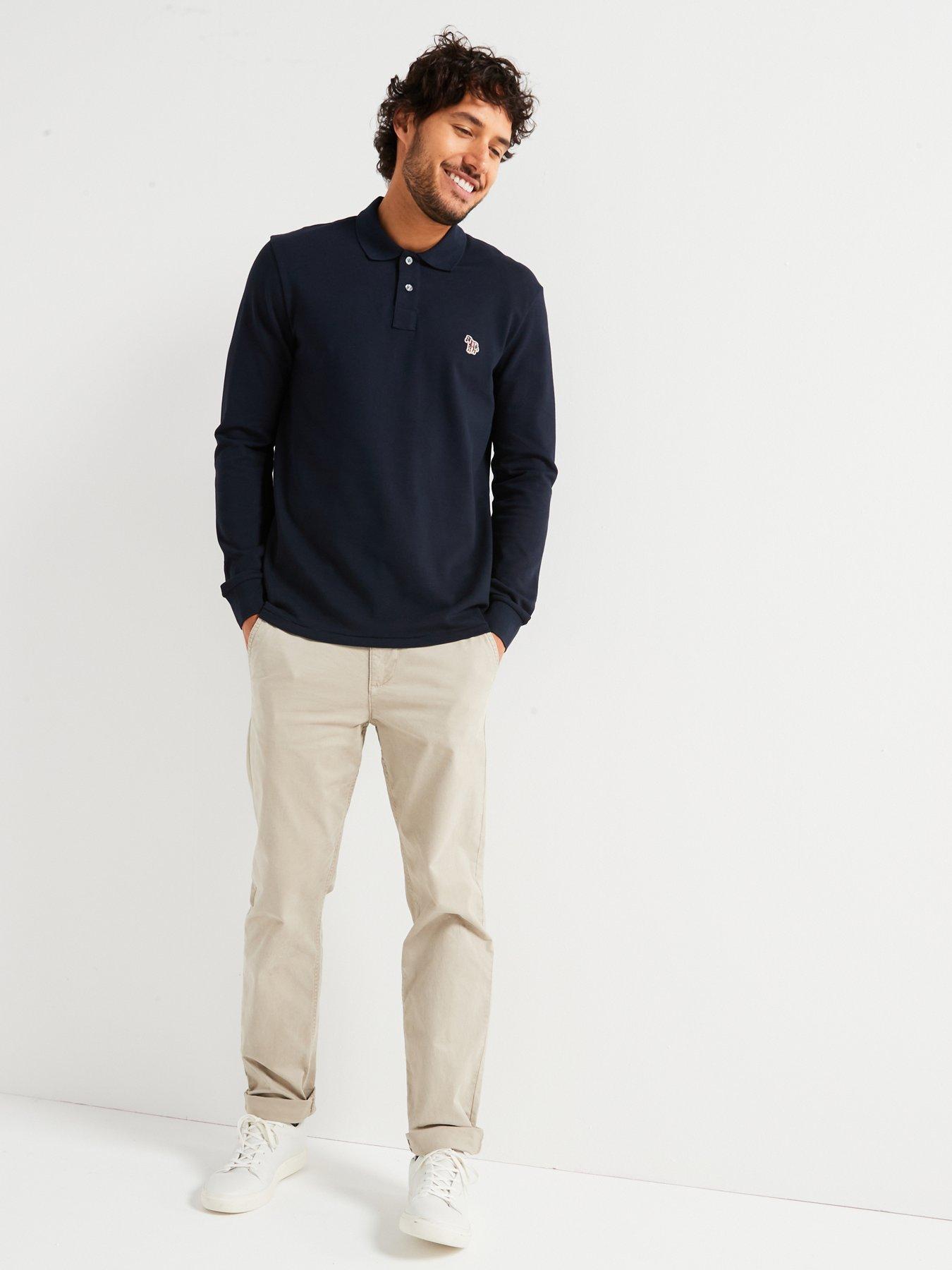 PS PAUL SMITH Regular Fit Zebra Long Sleeve Polo Shirt Navy Very