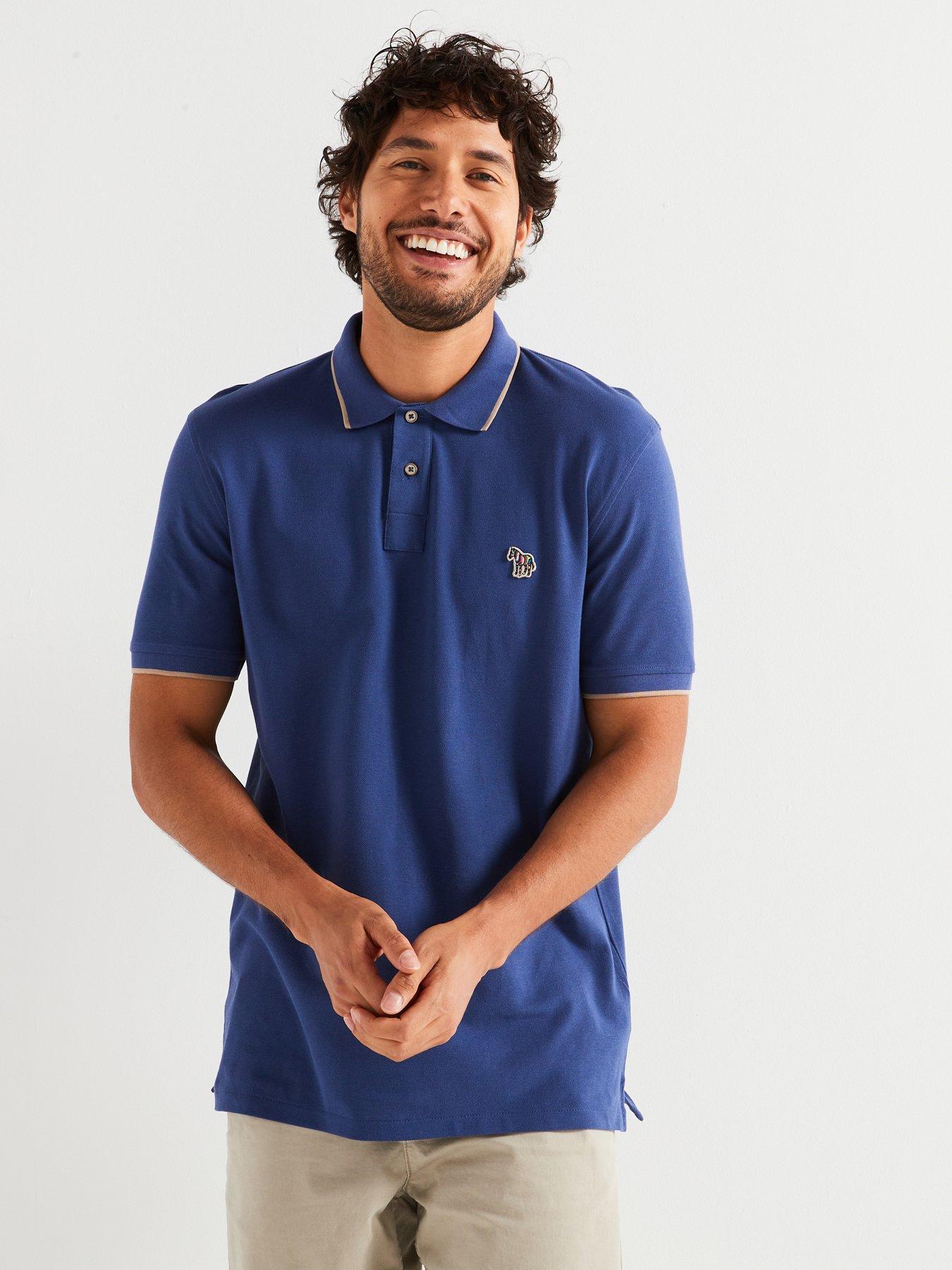 undefined Regular Fit Zebra Tipping Polo Shirt - Blue
