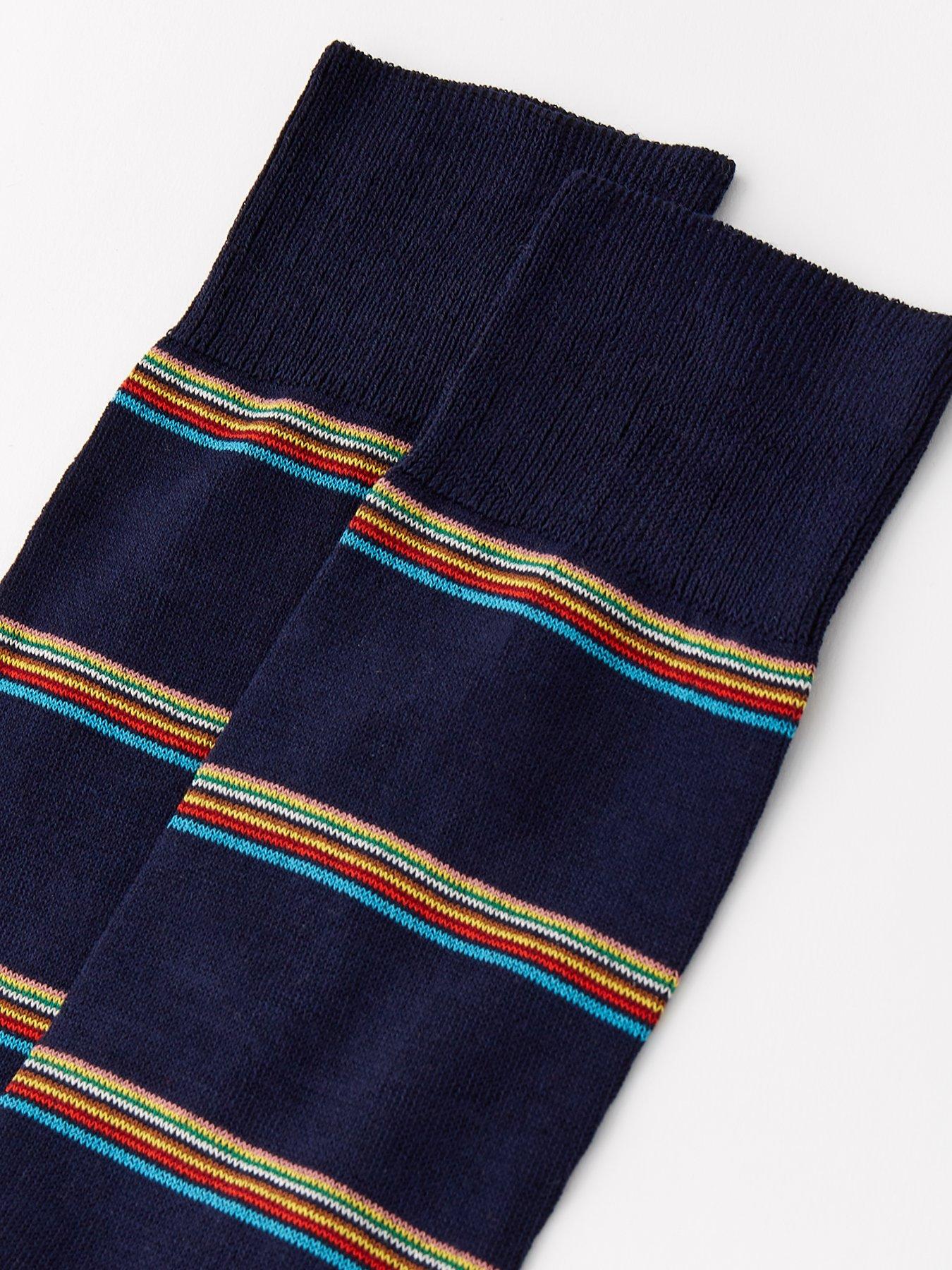 Image 2 of 3 of PS PAUL SMITH Signature Stripe Crew Socks - Navy