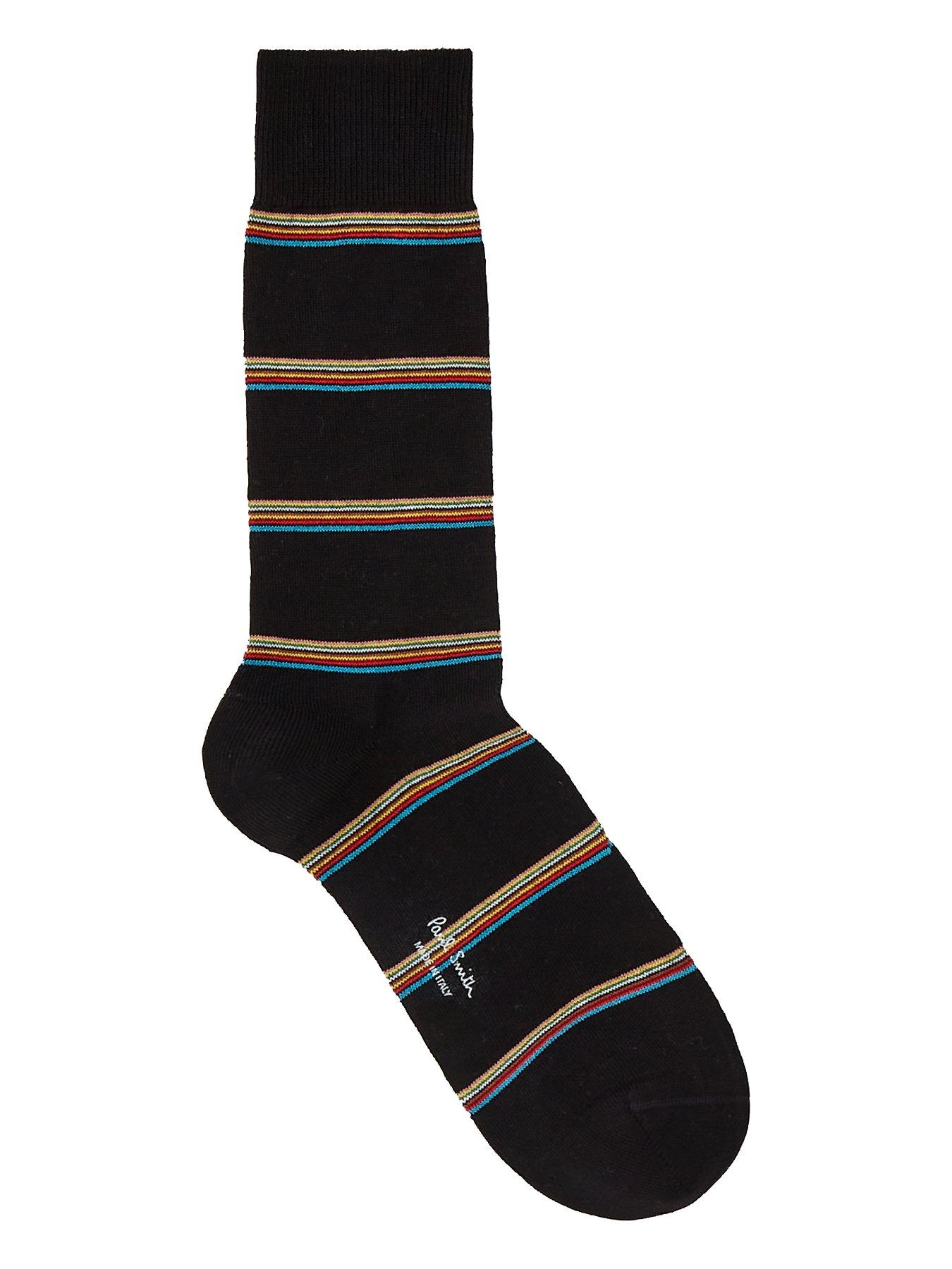 PS PAUL SMITH Signature Stripe Crew Socks, Black, Men