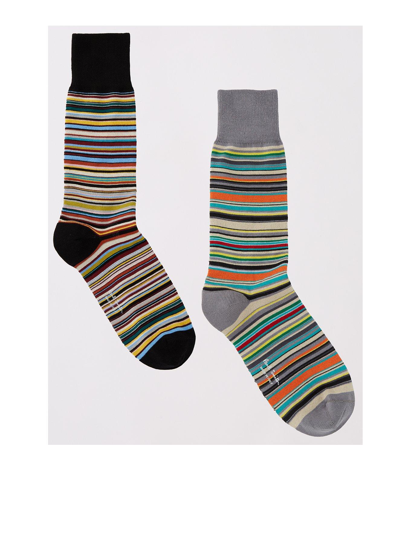 PS PAUL SMITH 2 Pack Signature Stripe Crew Socks - Multi
