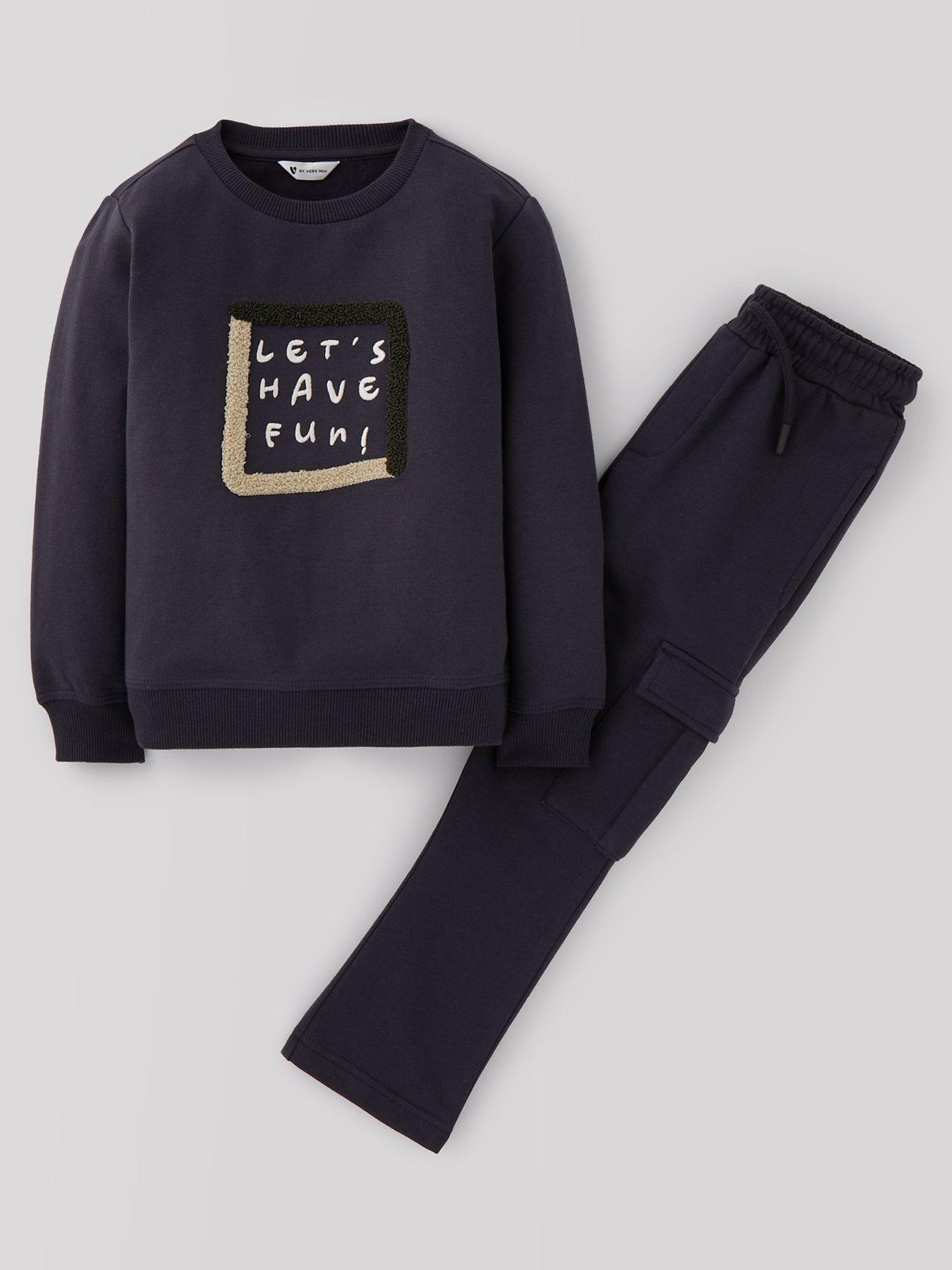 undefined Boys Lets Have Fun Sweatshirt And Jog Set - Multi