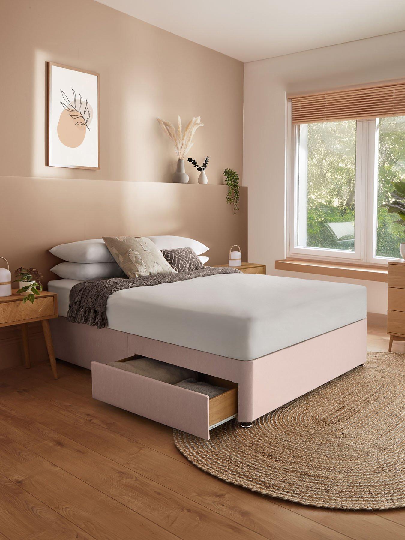 Product photograph of Silentnight Divan Bed Base With Storage Options - Soft Pink from very.co.uk