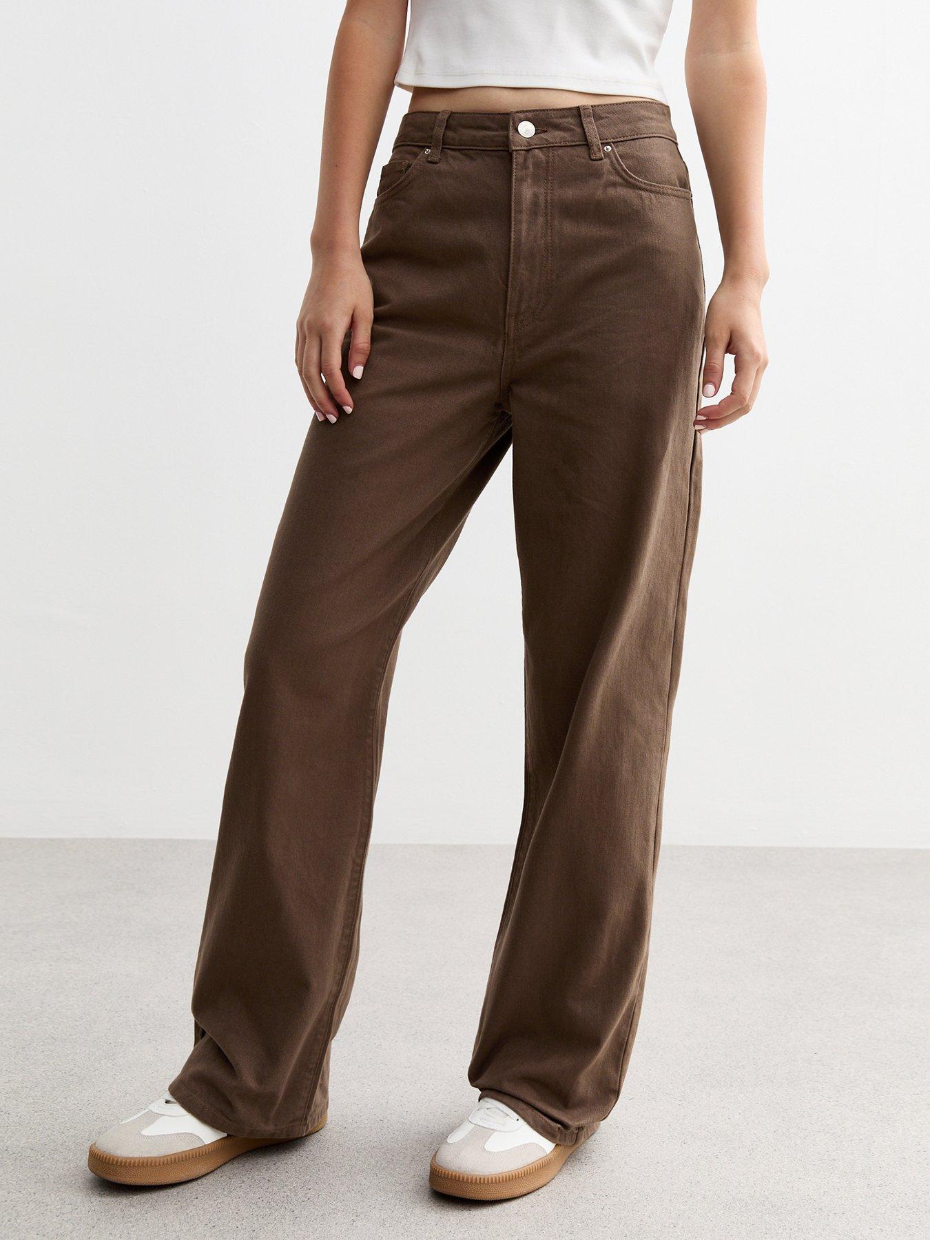 New Look Brown Adalae High-waist Wide Leg Jeans | Very.co.uk