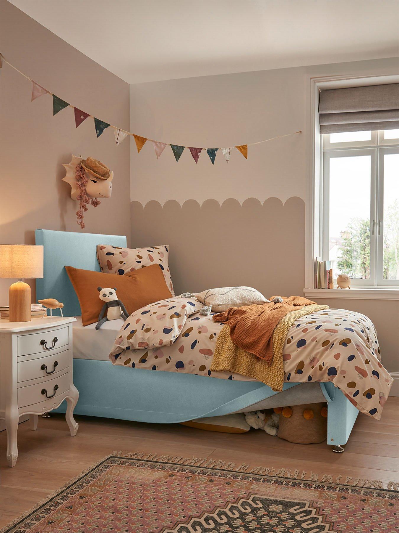 Product photograph of Silentnight Kids Comfort Eco Memory Mattress With Maxi Store Divan Base And Headboard Bed Set - Whisper Blue from very.co.uk