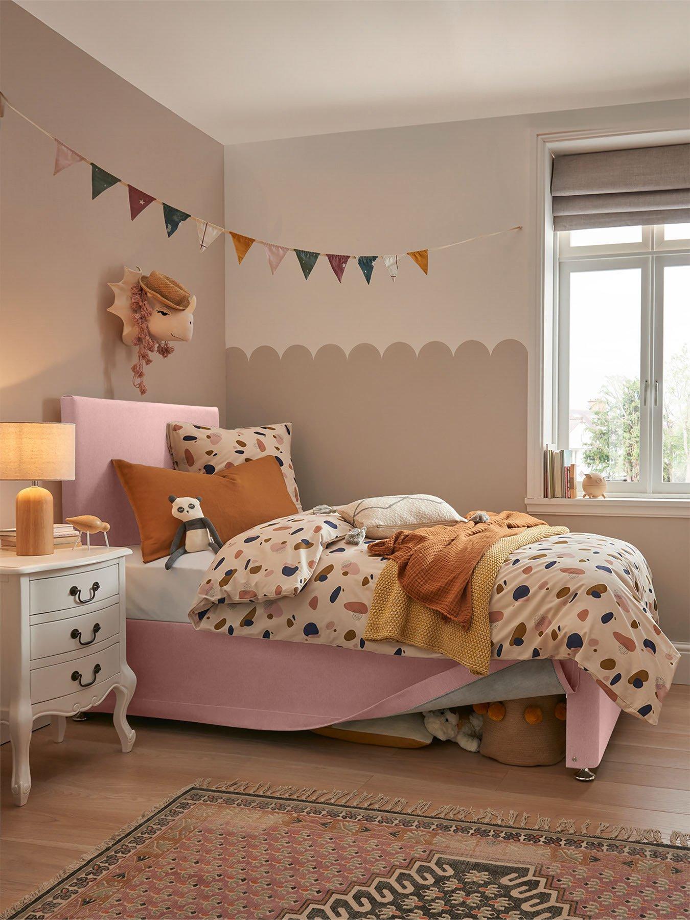 Product photograph of Silentnight Maxi-store Bed With Memory Eco Mattress Headboard Included - Soft Pink from very.co.uk