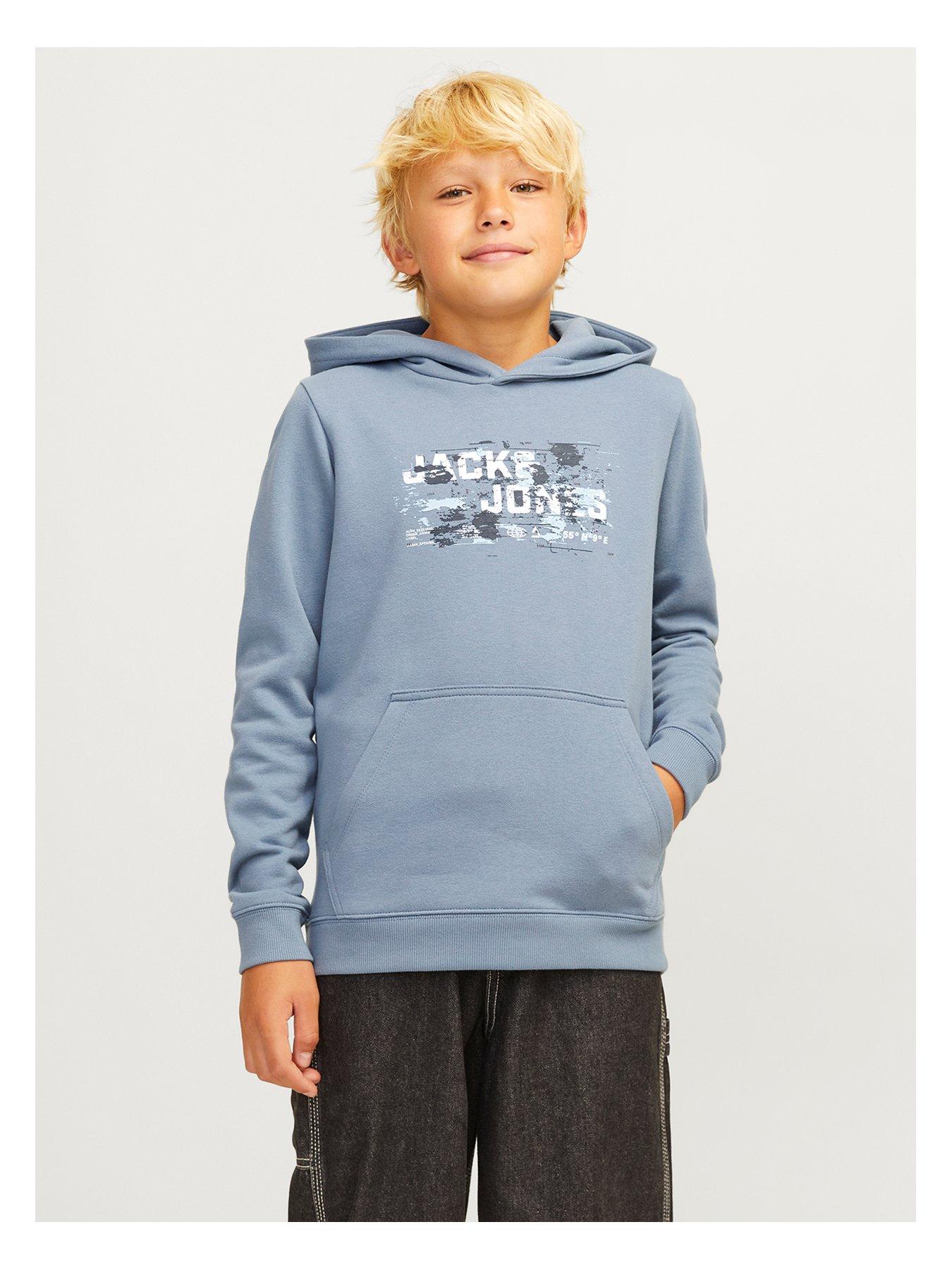 undefined Boys Outdoor Logo Sweat Hoodie - Flint Stone - Blue