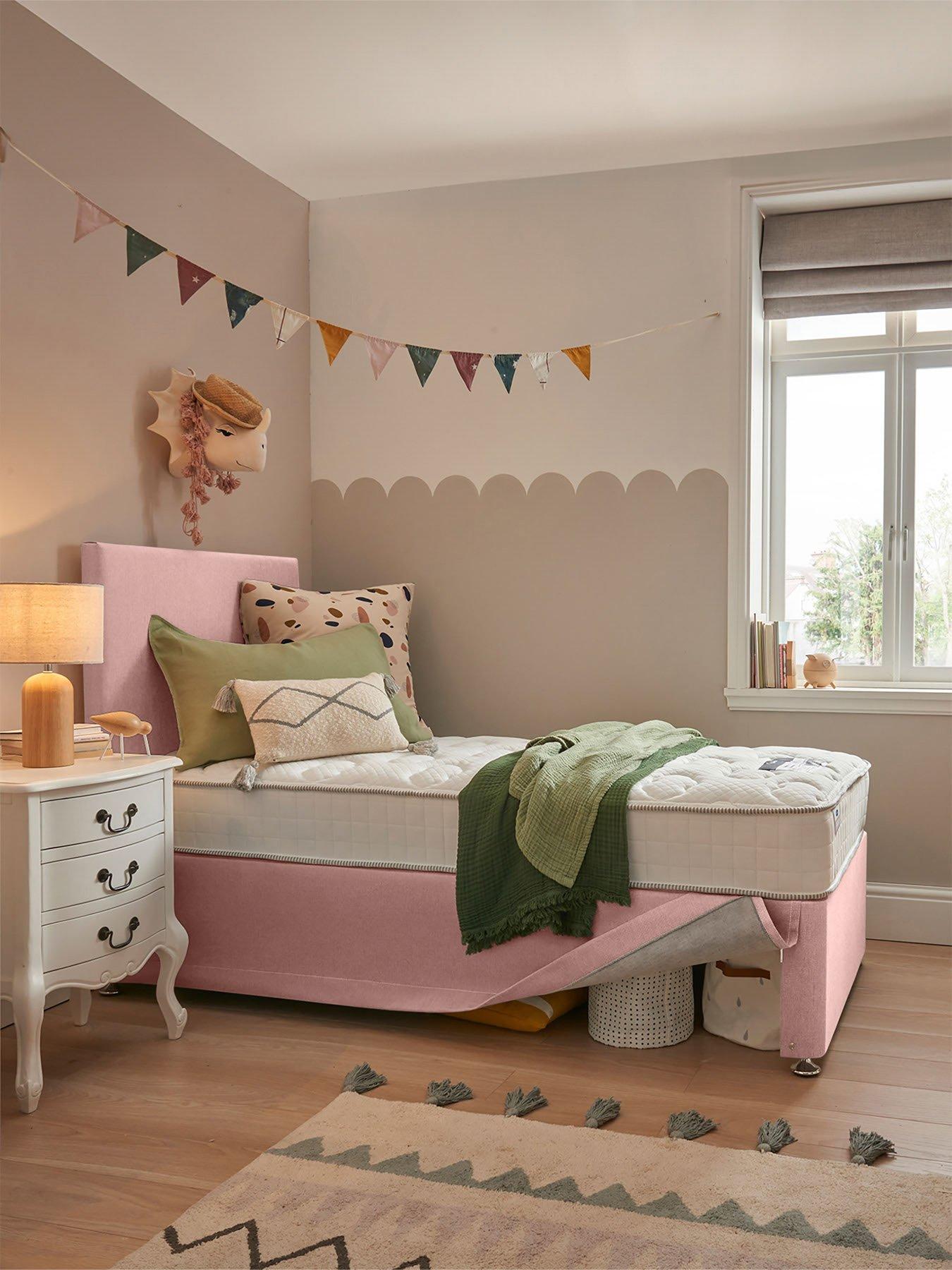 Product photograph of Silentnight Kids Comfort Eco Maxi Store Divan Bed - Soft Pink from very.co.uk