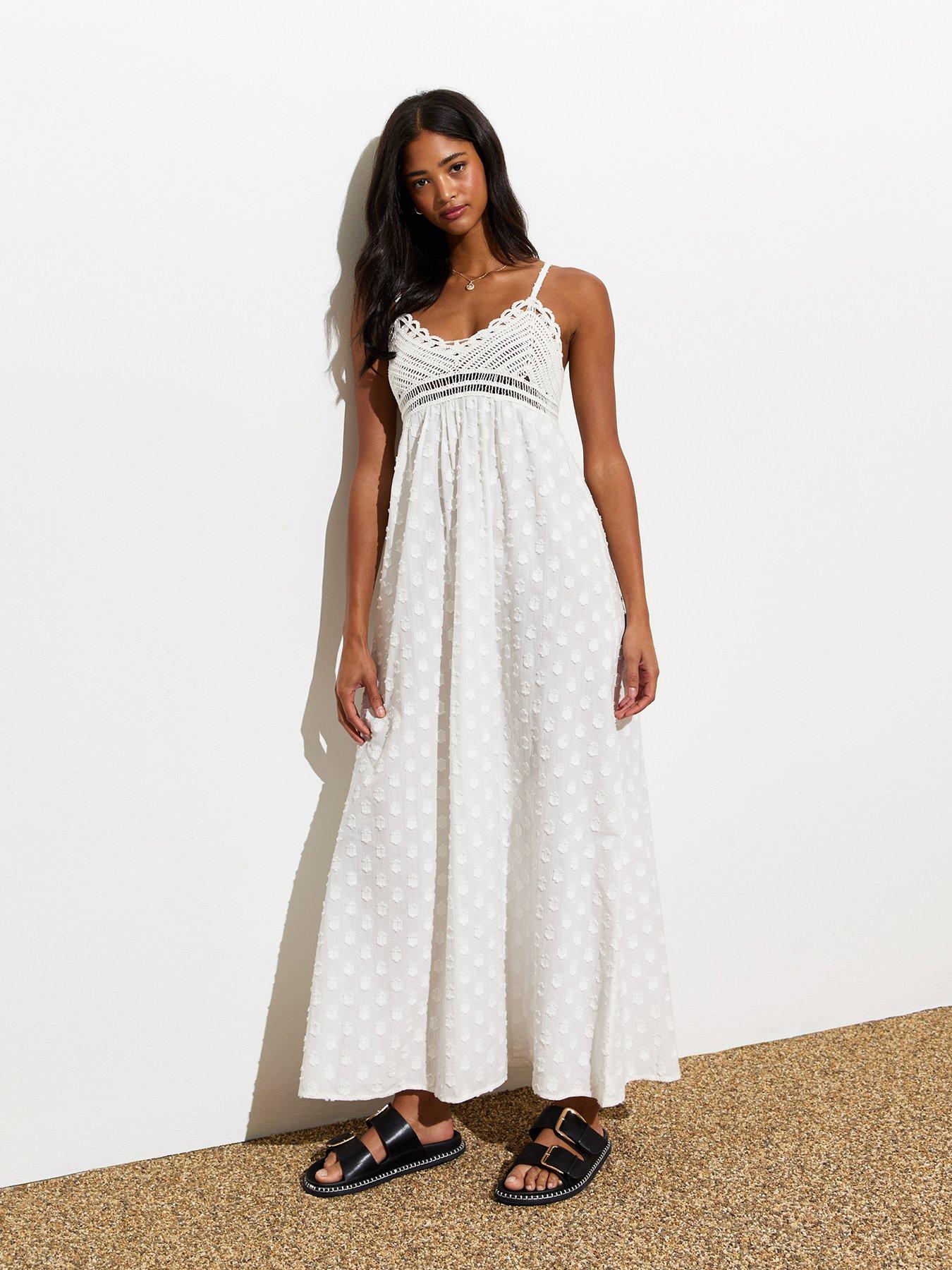 Cotton Dress Strappy White Maxi Dress New Look Off-white Cotton