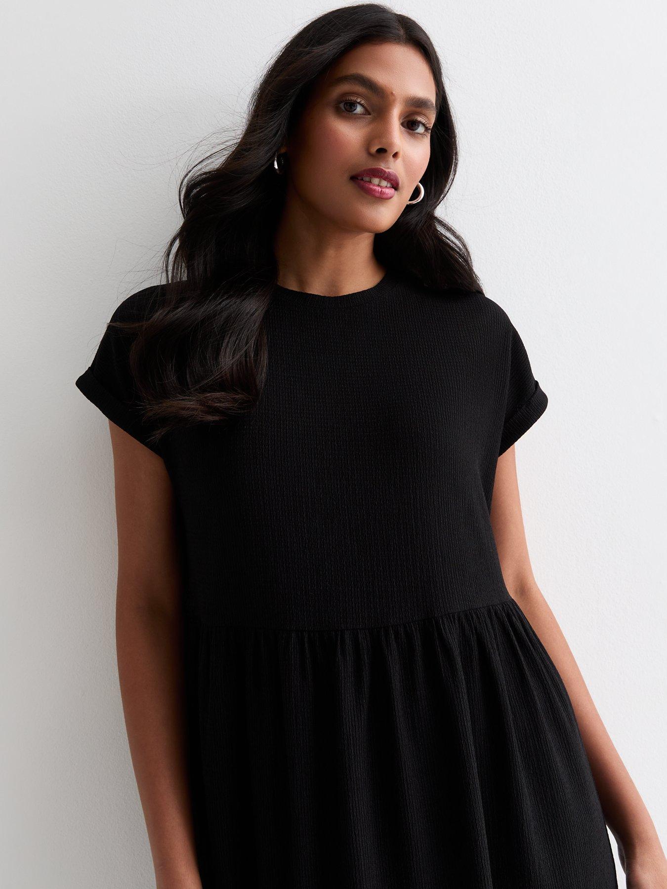 New Look Crinkle Smock Midi Dress - Black | Very