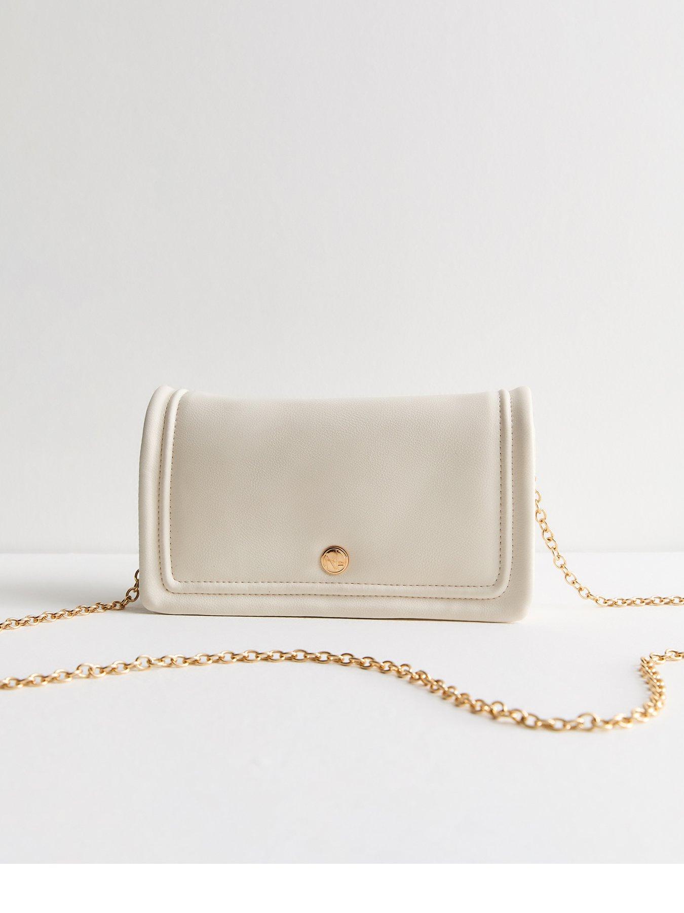 Cream clutch bag new look on sale