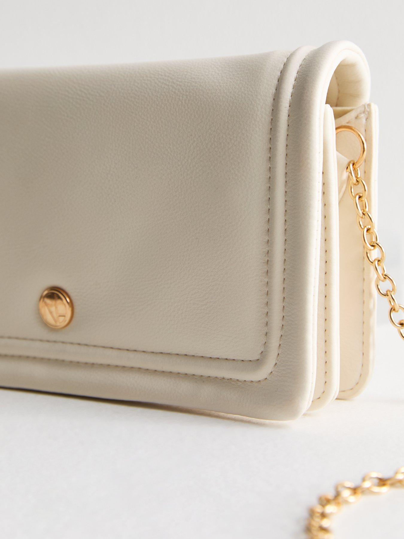 Cream clutch bag new look on sale