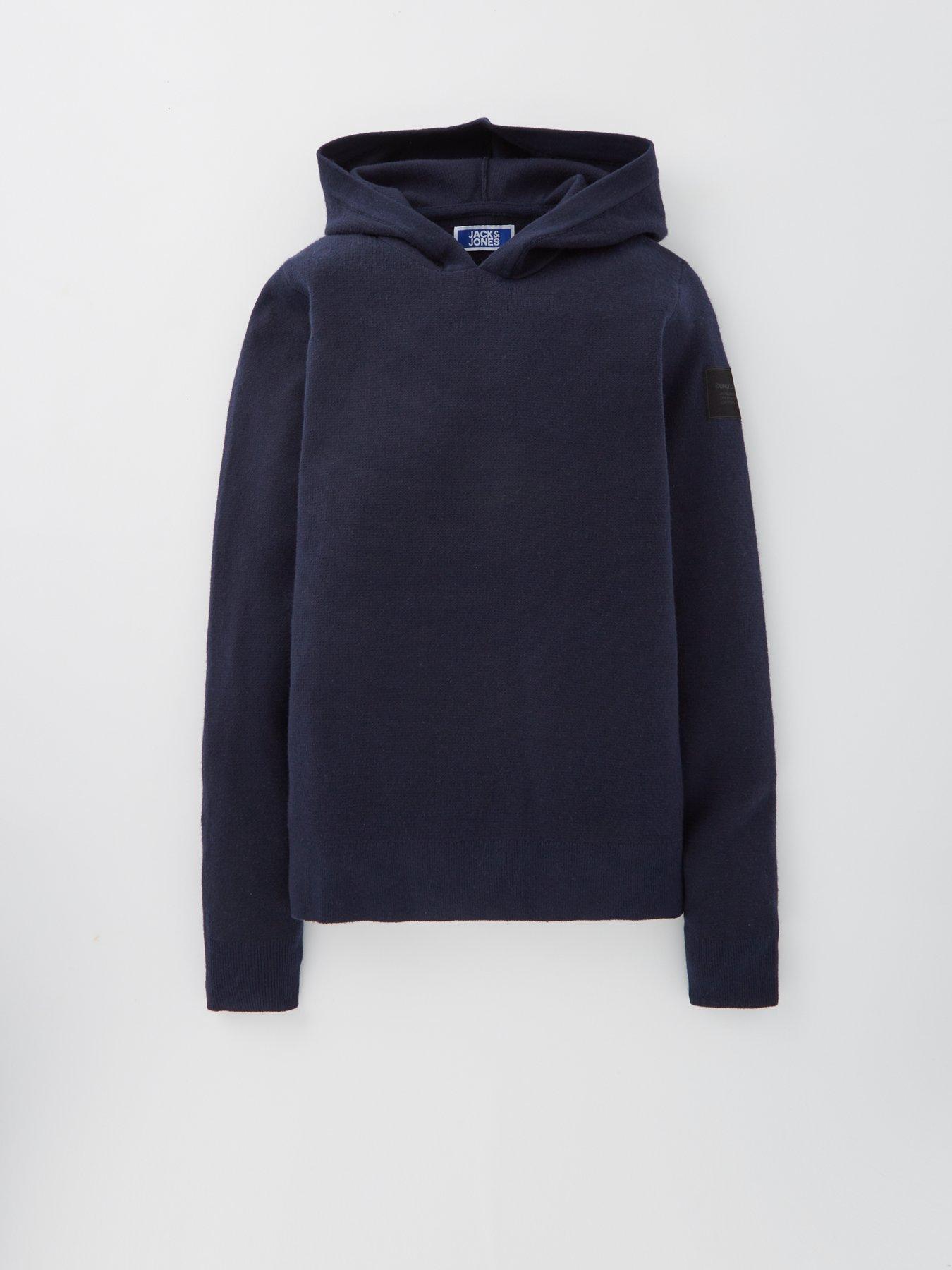 Image 2 of 5 of Jack & Jones Junior Boys Aero Knitted Hoodie - Navy