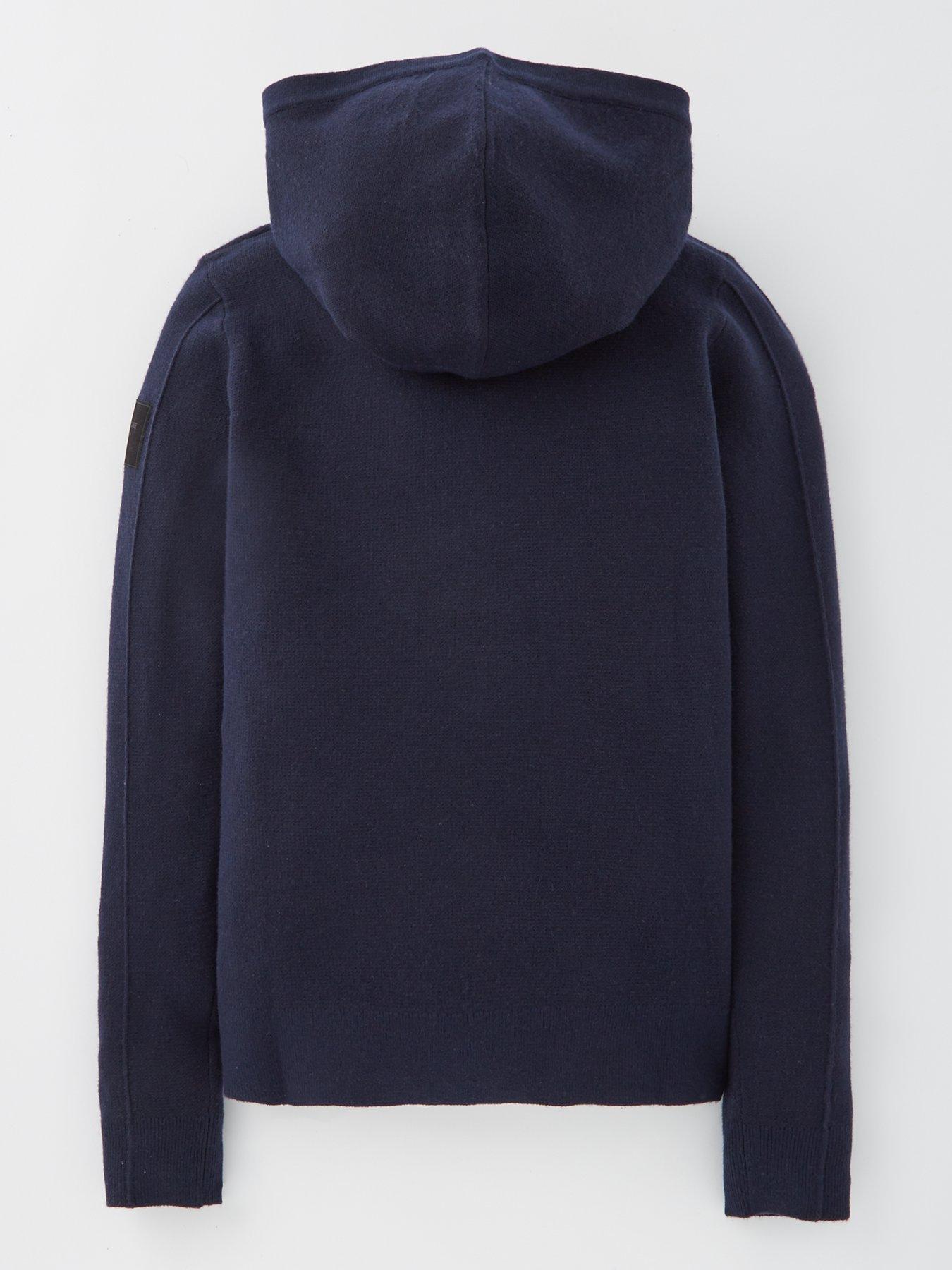 Image 3 of 5 of Jack & Jones Junior Boys Aero Knitted Hoodie - Navy