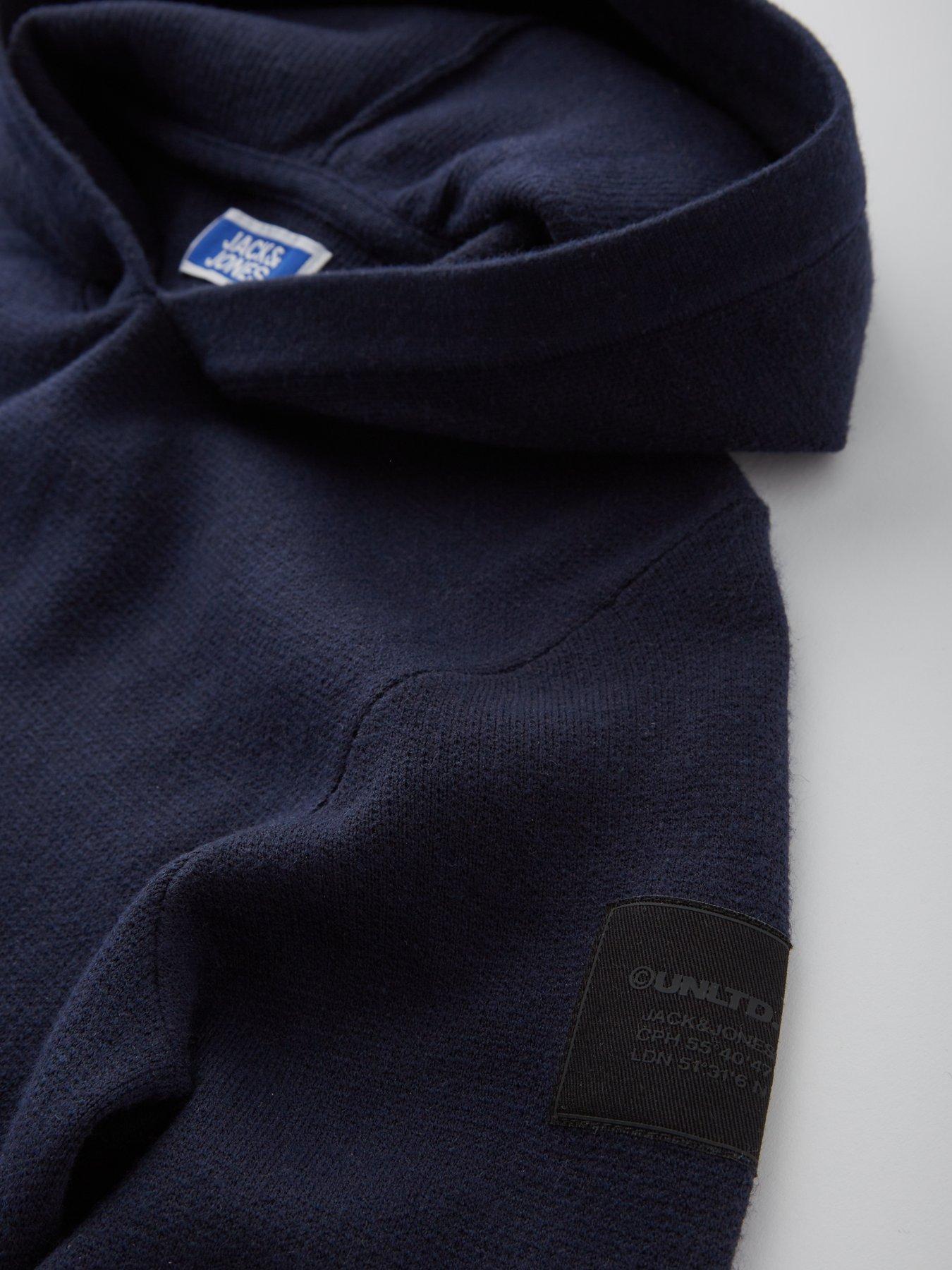 Image 4 of 5 of Jack & Jones Junior Boys Aero Knitted Hoodie - Navy