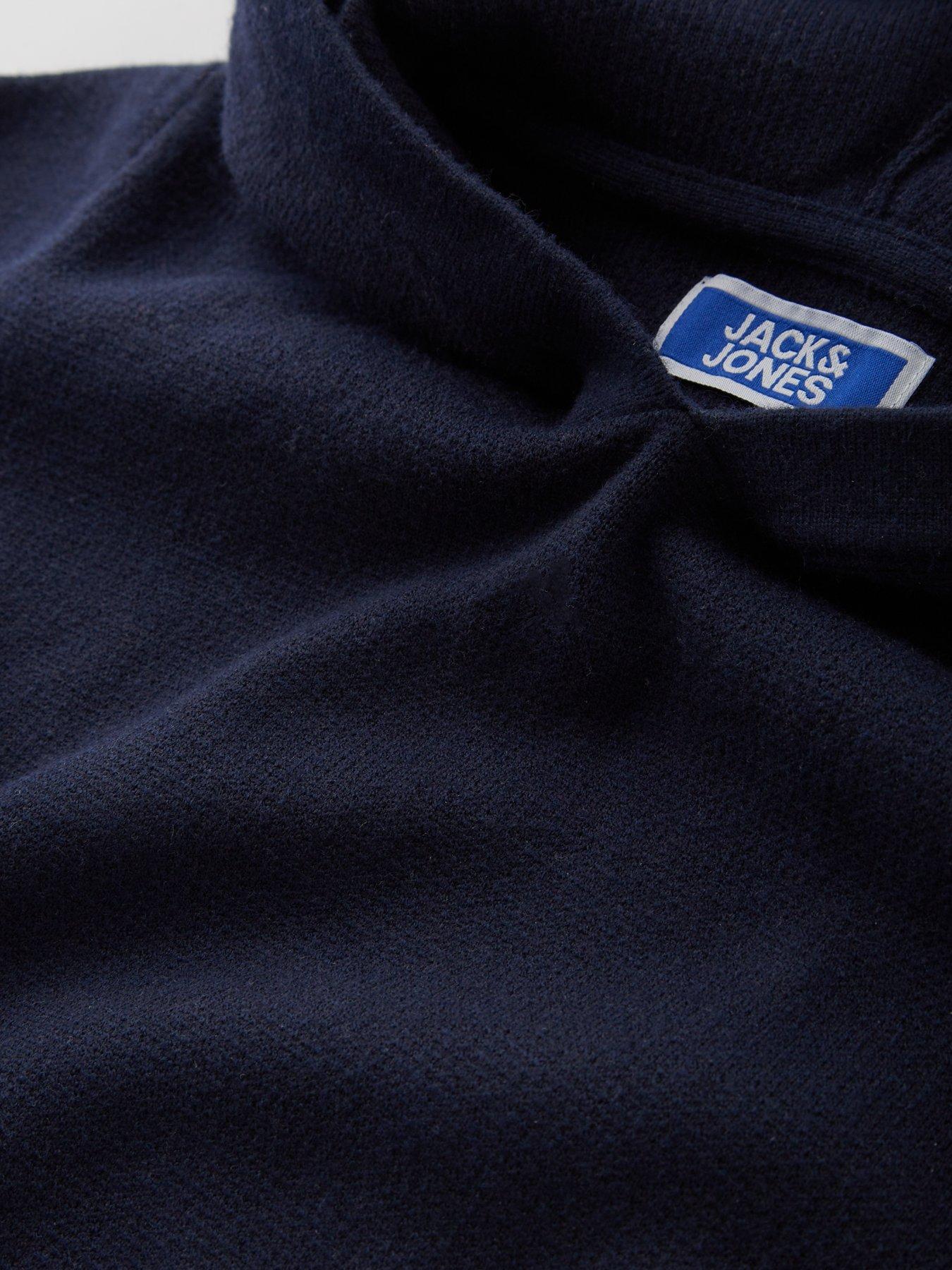 Image 5 of 5 of Jack & Jones Junior Boys Aero Knitted Hoodie - Navy