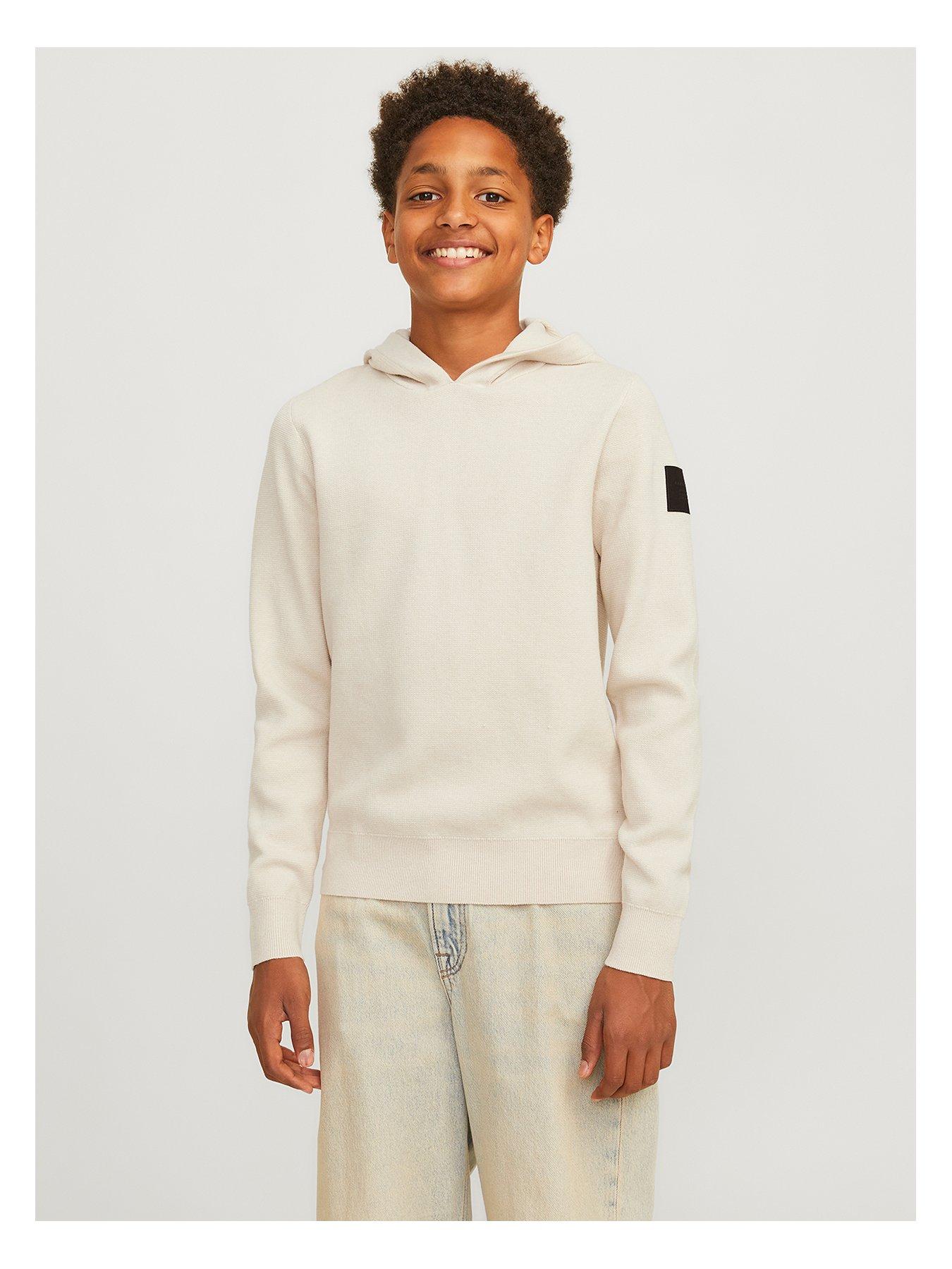 undefined Boys Aero Knitted Hoodie - Moonbeam Cream